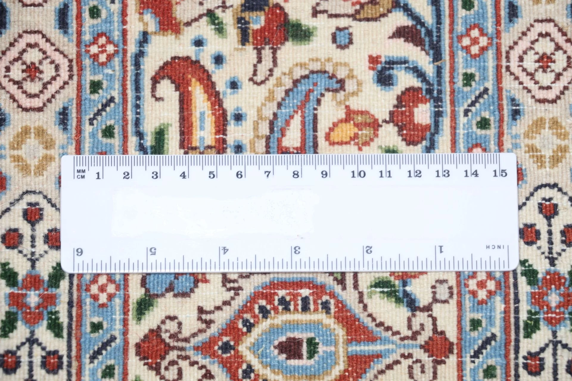 Hand-Knotted Moud Persian Rug, 165 × 235 cm, Wool - Image 11