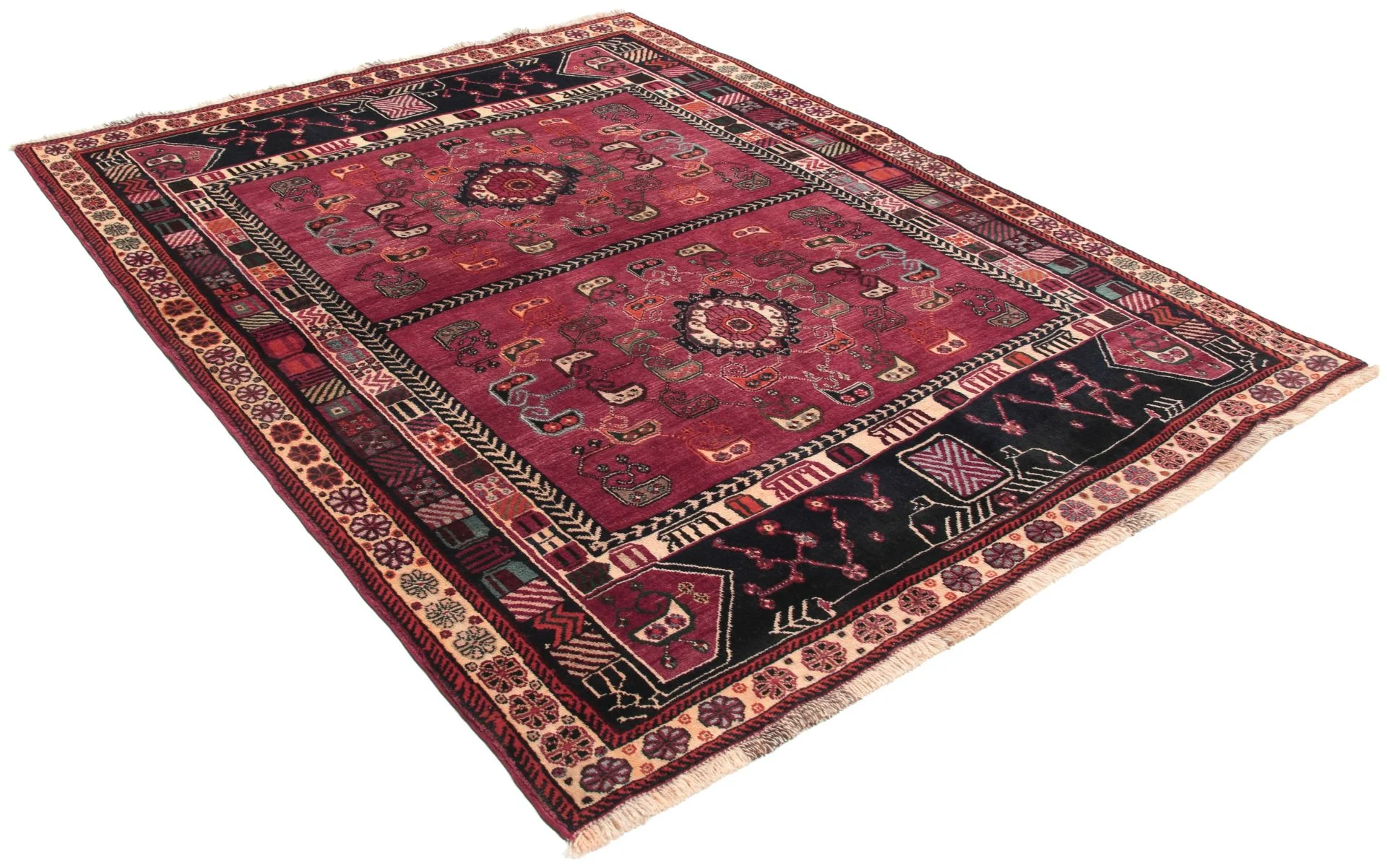 Alternative view of Qashqai Persian Rug 150 × 195 cm in Wool, hand-knotted