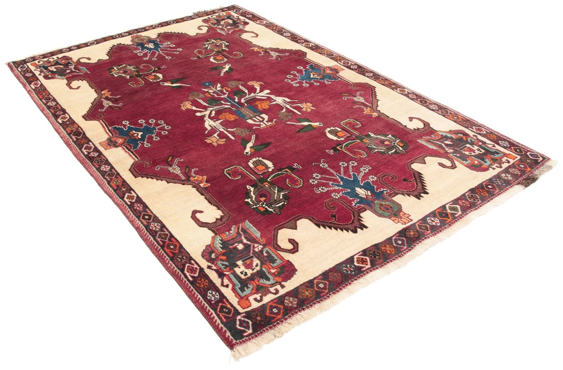 Alternative view of Wool Qashqai Persian Rug 122 × 190 cm, hand-knotted