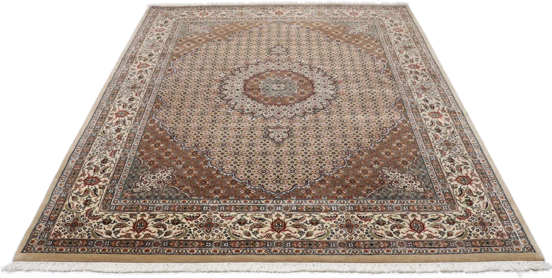 Alternative view of Wool Moud Indian Rug 200 × 249 cm, hand-knotted