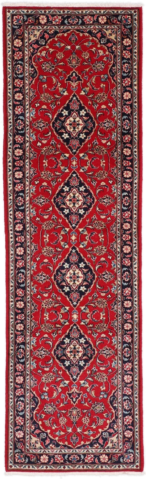 Wool Kashan Persian Rug 80 × 270 cm, hand-knotted