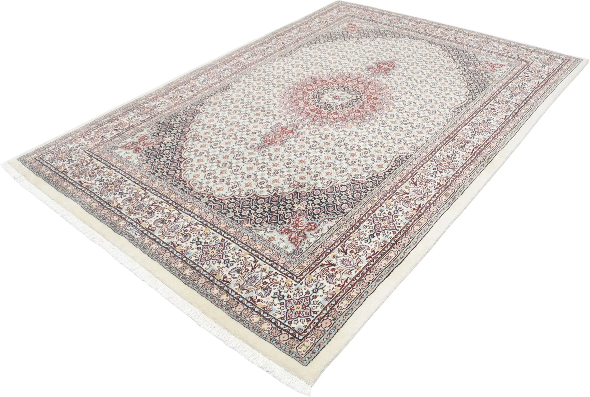 Hand-Knotted Moud Persian Rug, 163 × 243 cm, Wool - Image 3