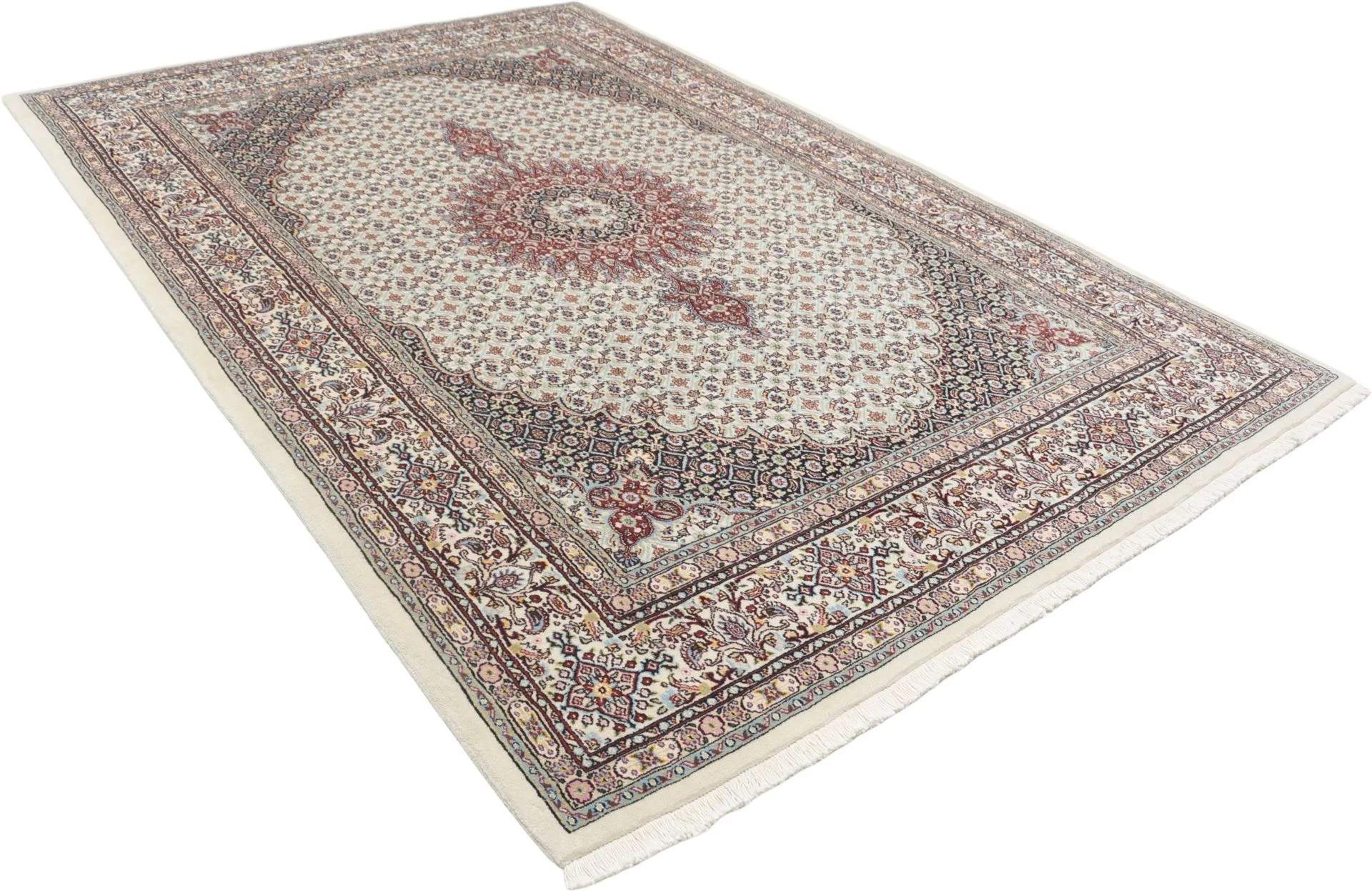 Hand-Knotted Moud Persian Rug, 163 × 243 cm, Wool - Image 4