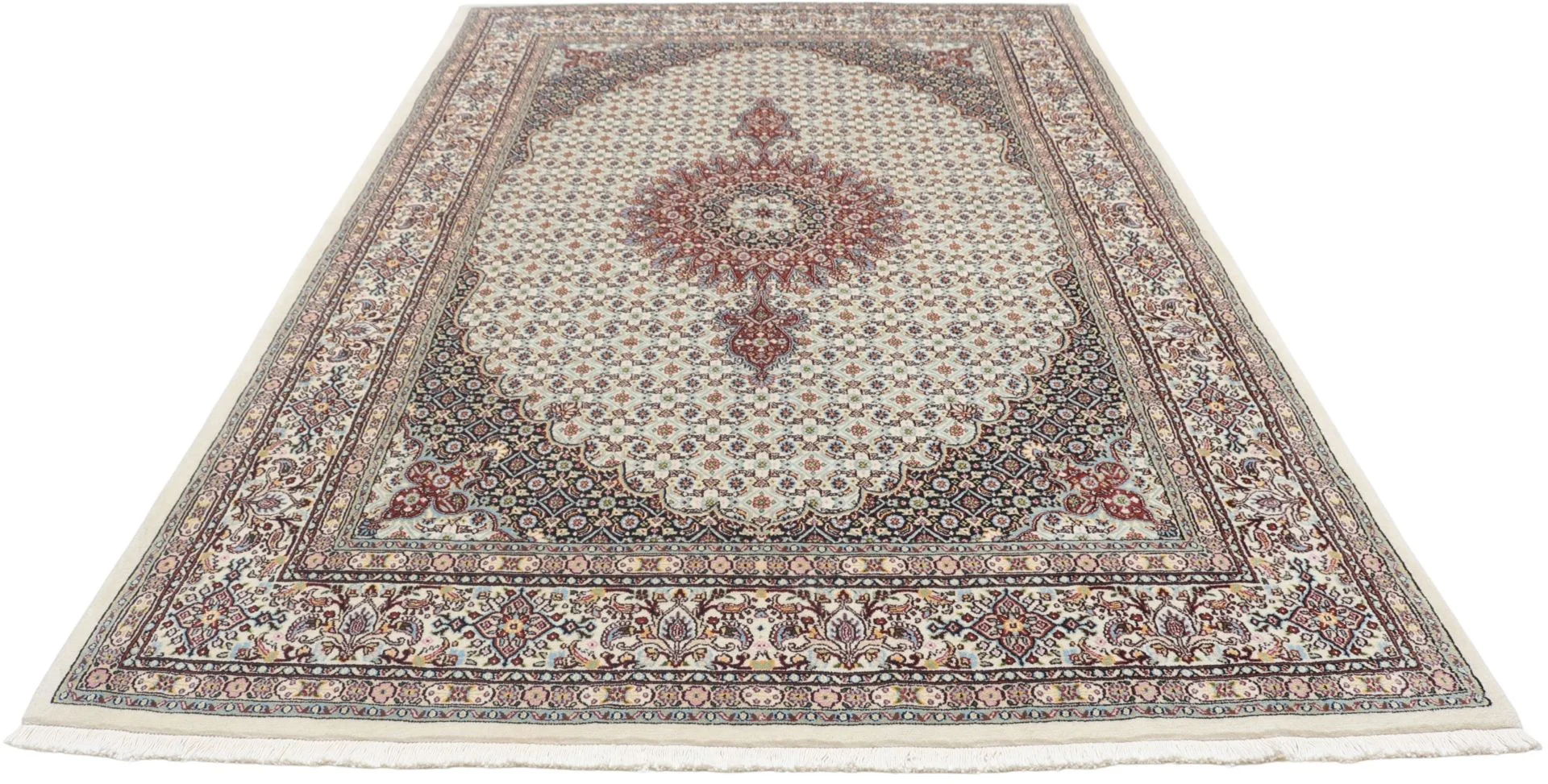 Hand-Knotted Moud Persian Rug, 163 × 243 cm, Wool - Image 7