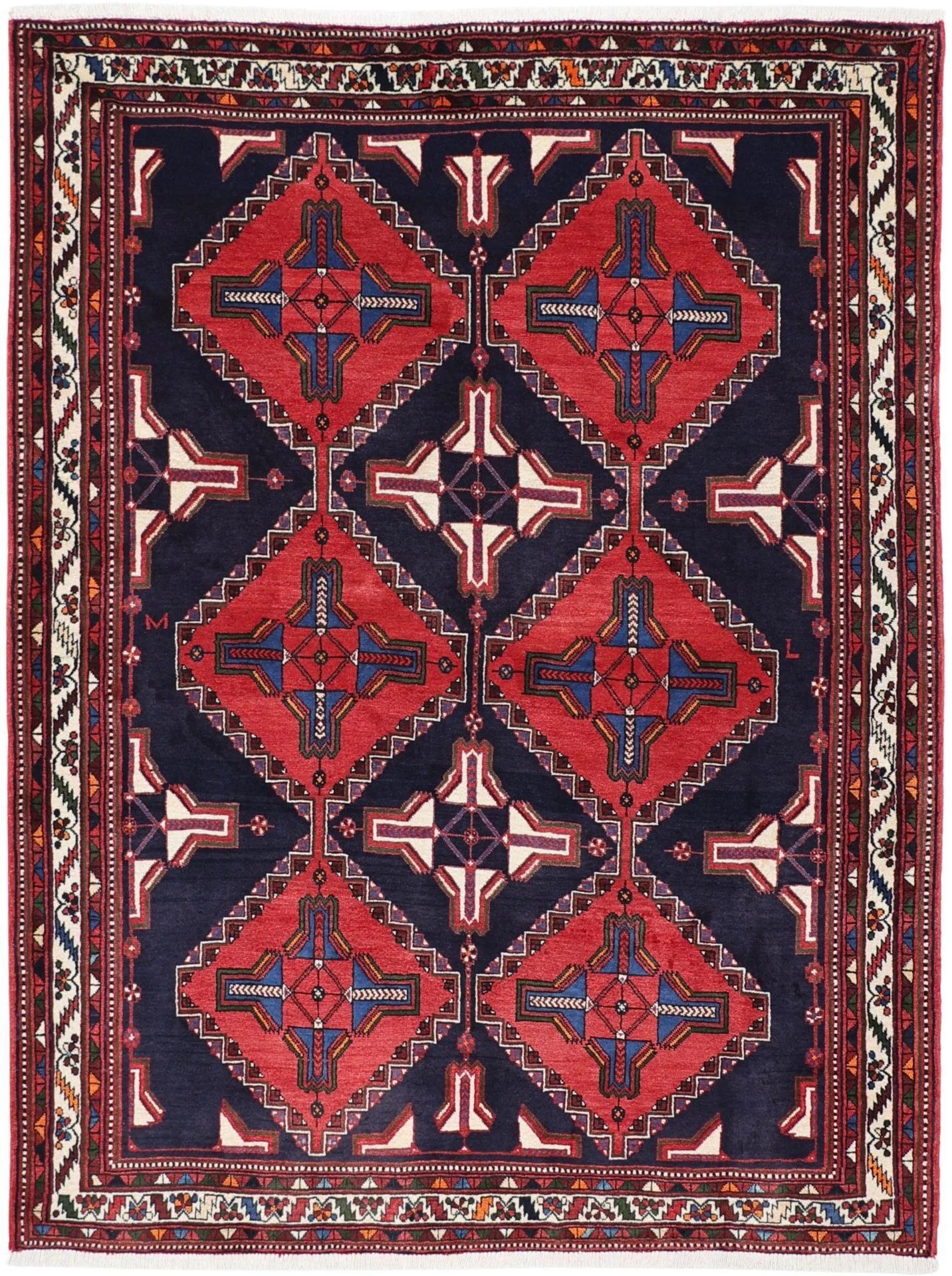 Persian Rug 168 × 222 cm in Wool, hand-knotted