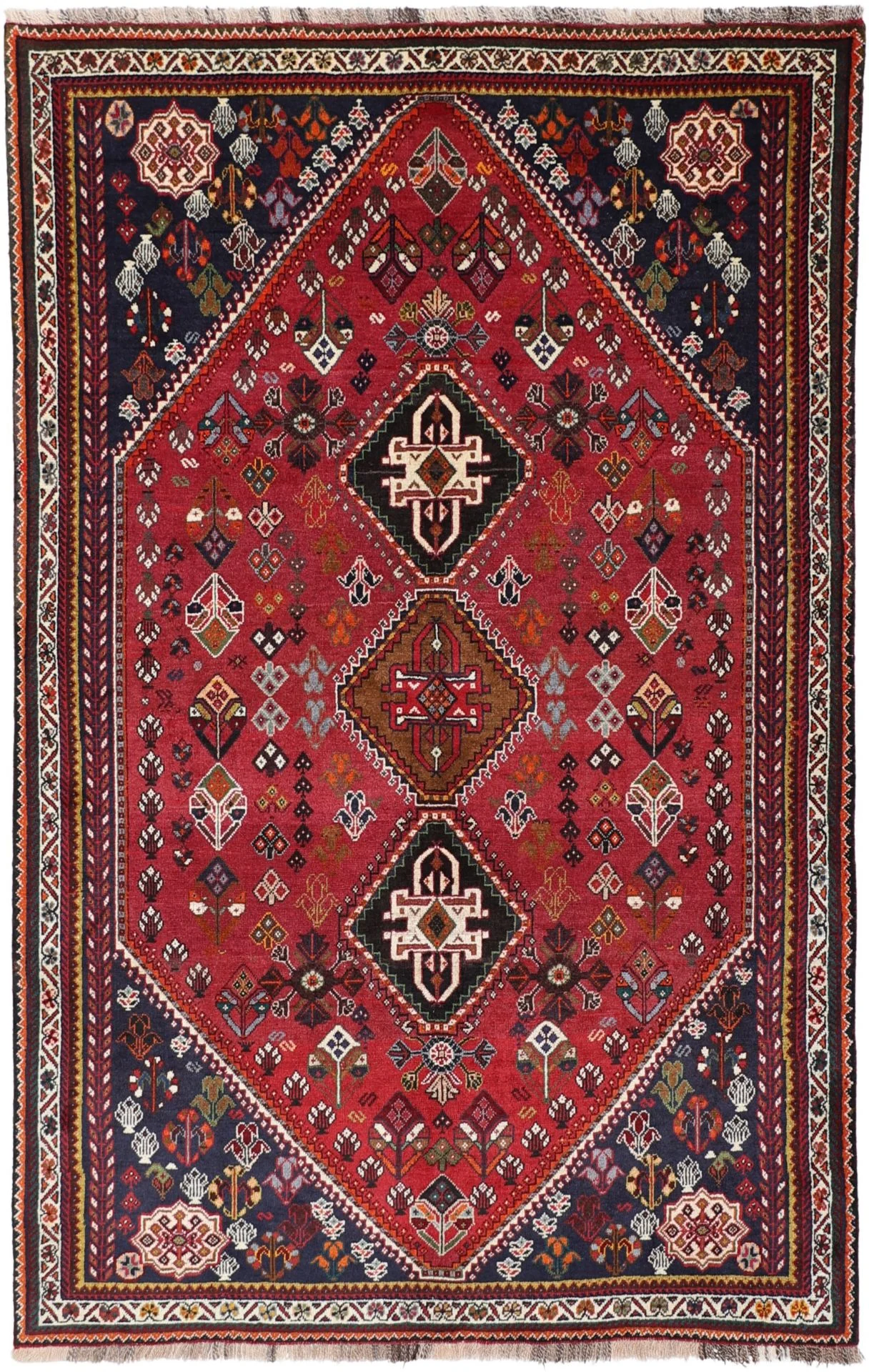 Shiraz Persian Rug 157 × 245 cm in Wool, hand-knotted