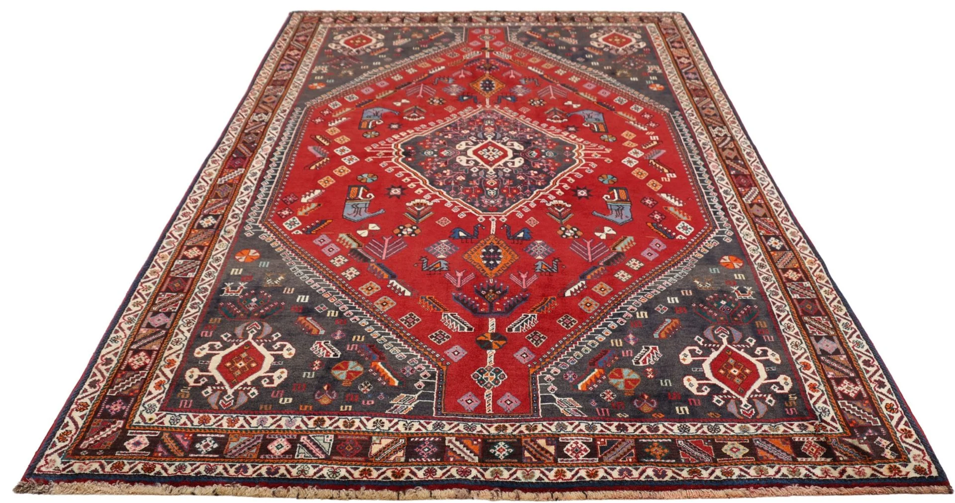 Alternative view of Hand-Knotted Shiraz Persian Rug, 155 × 257 cm, Wool