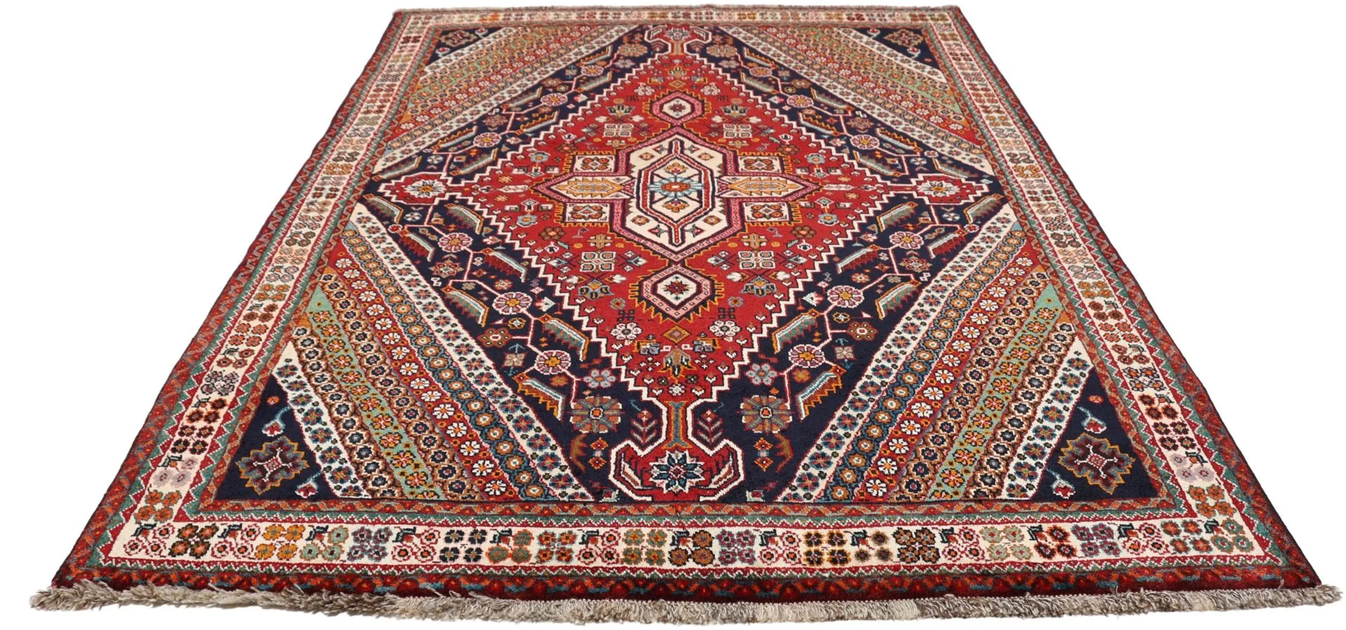 Alternative view of Hand-Knotted Shiraz Persian Rug, 160 × 226 cm, Wool