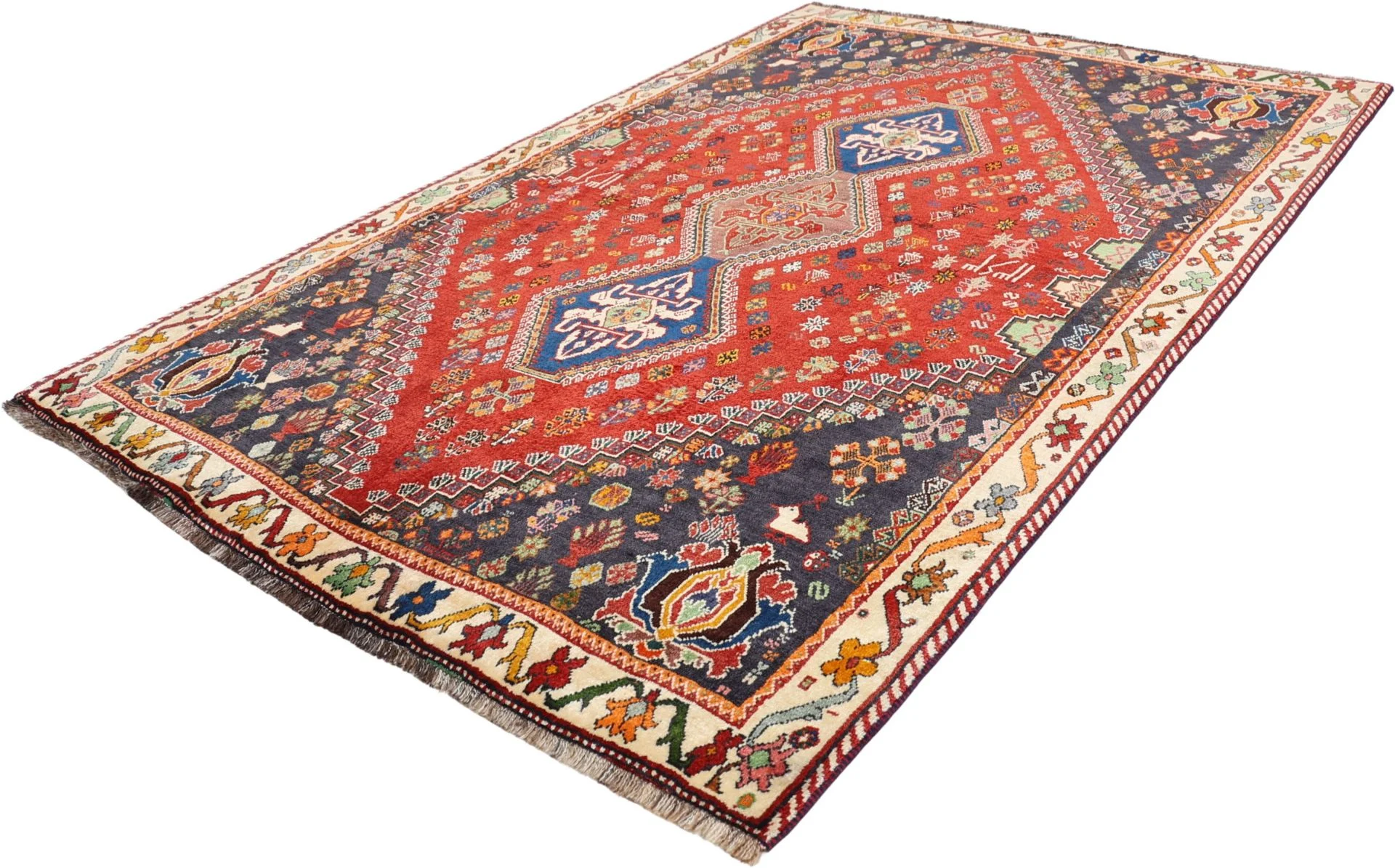 Hand-Knotted Shiraz Persian Rug, 157 × 238 cm, Wool - Image 3