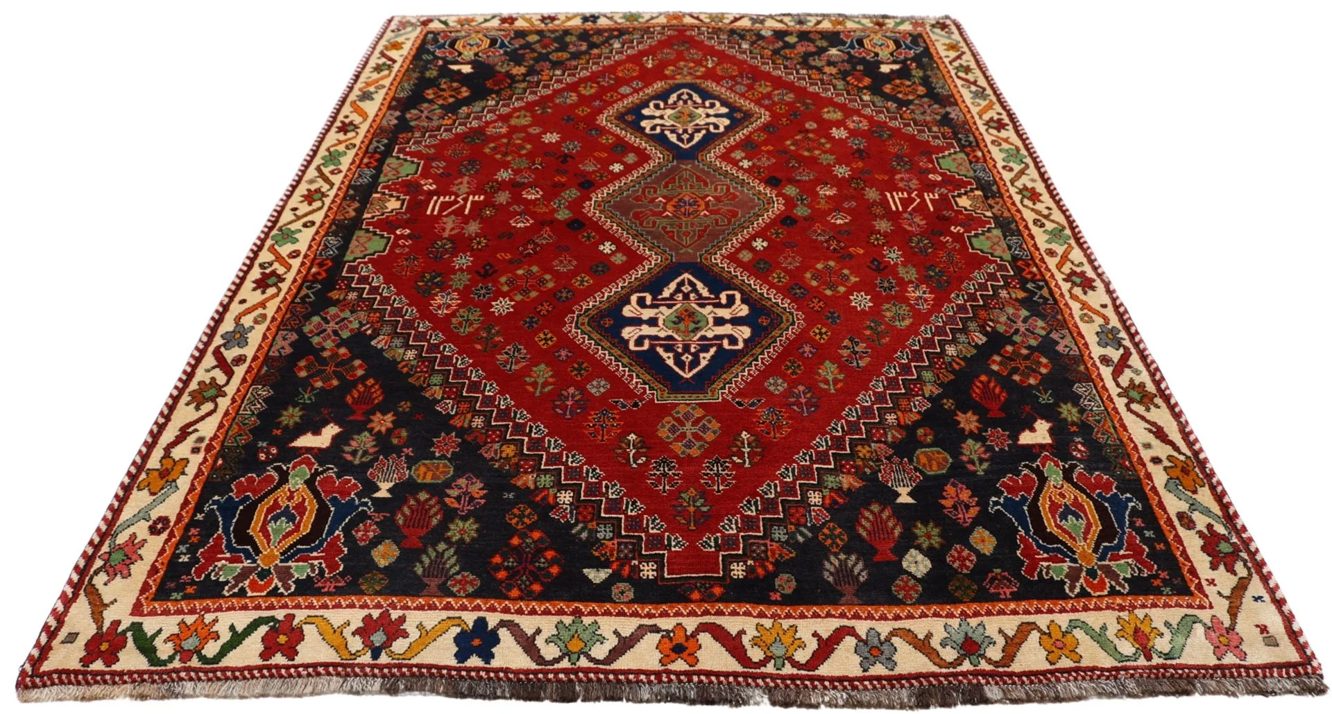 Hand-Knotted Shiraz Persian Rug, 157 × 238 cm, Wool - Image 7