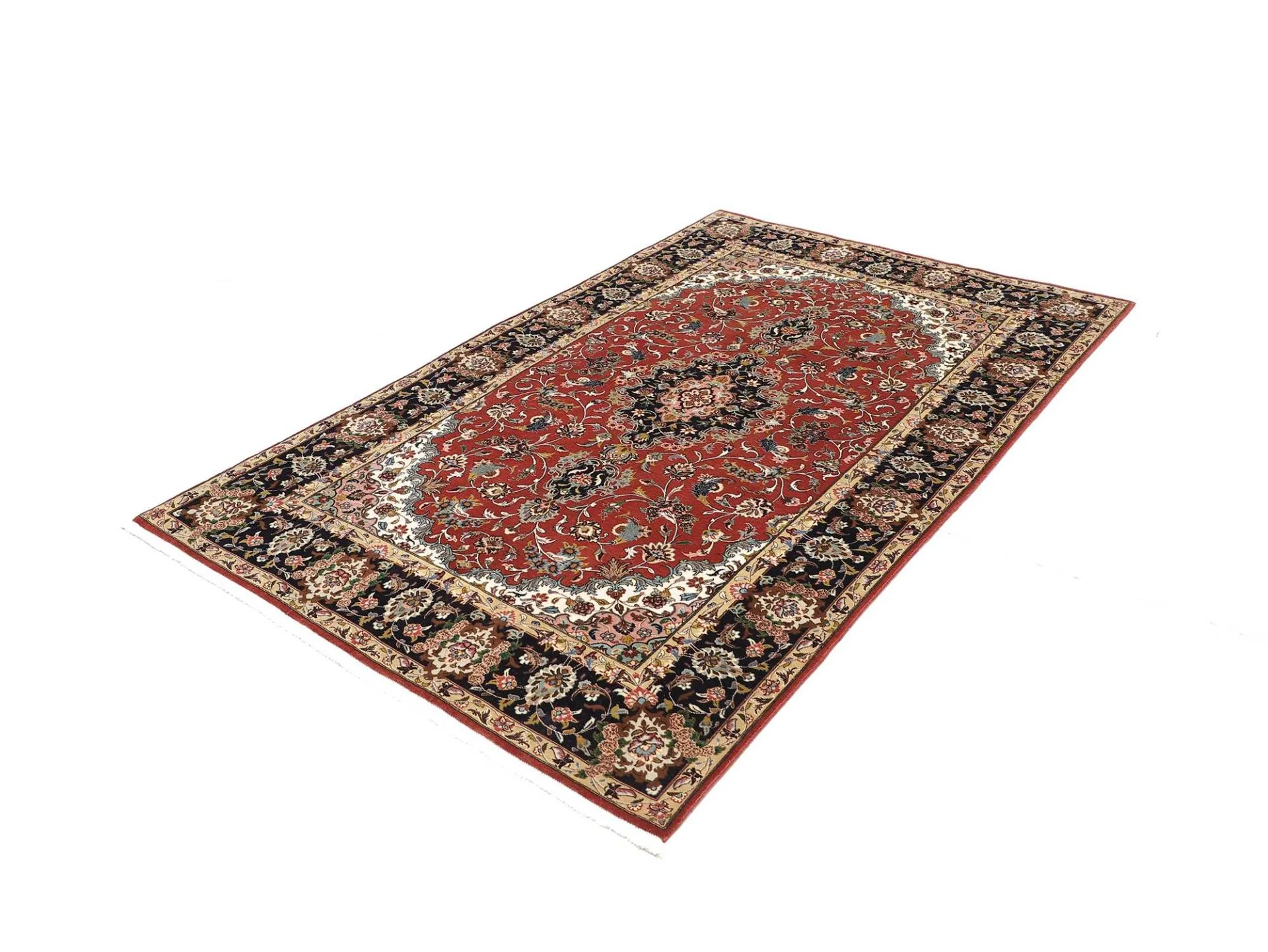 Alternative view of Qom Persian Rug 141 × 210 cm in Wool, hand-knotted