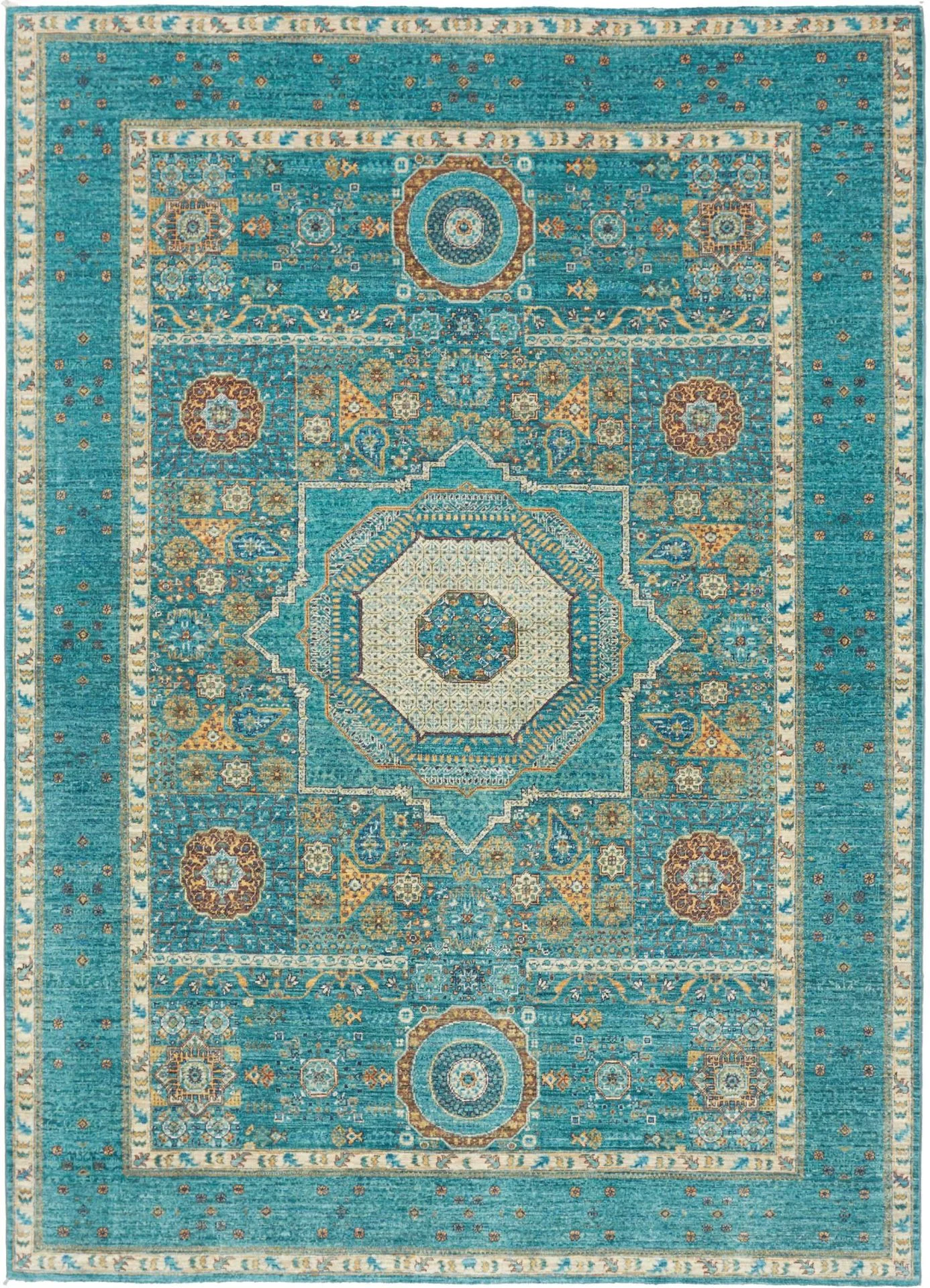Wool Mamluk Pakistani Rug 170 × 239 cm, hand-knotted