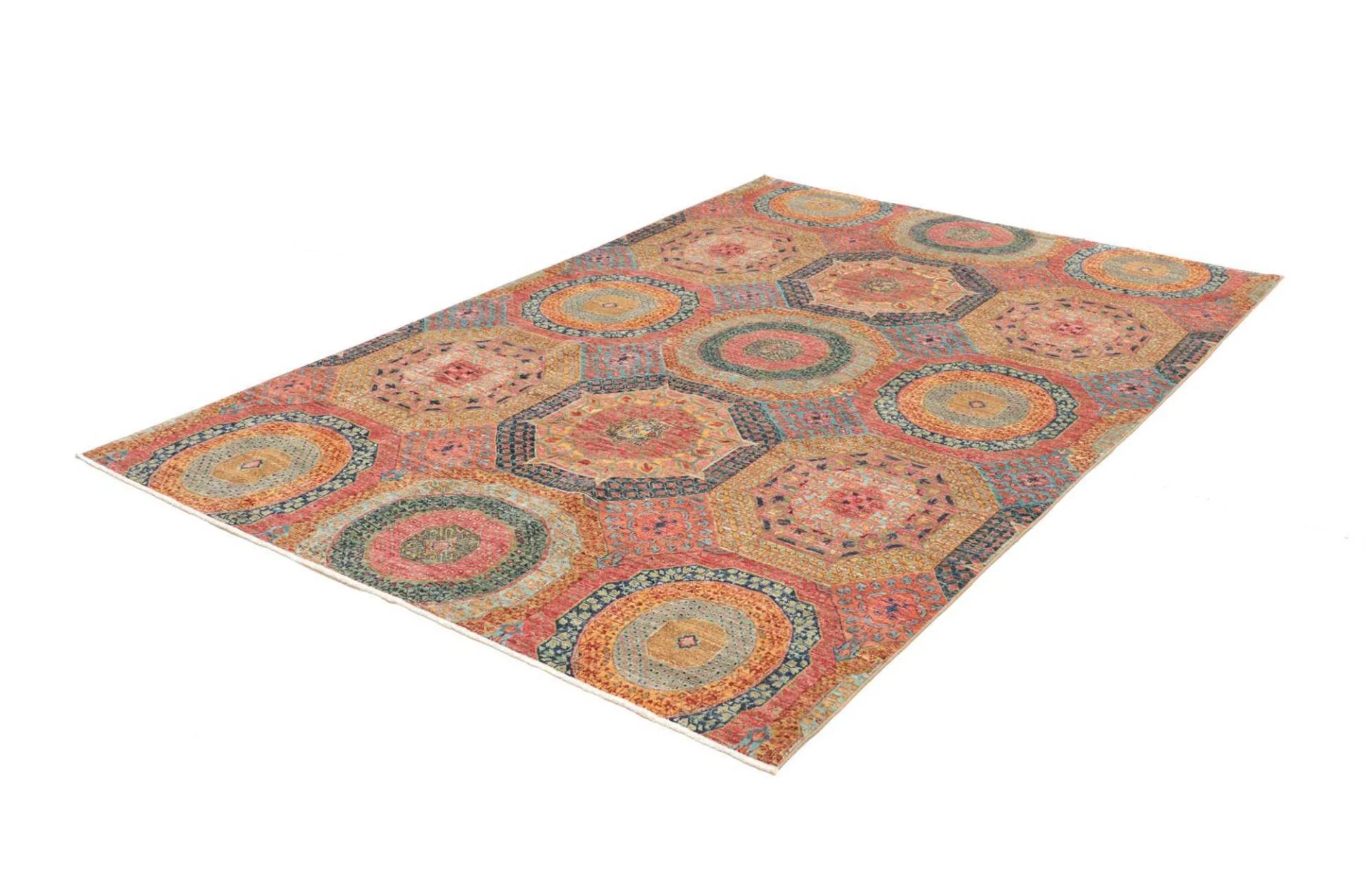 Alternative view of Wool Mamluk Pakistani Rug 171 × 247 cm, hand-knotted