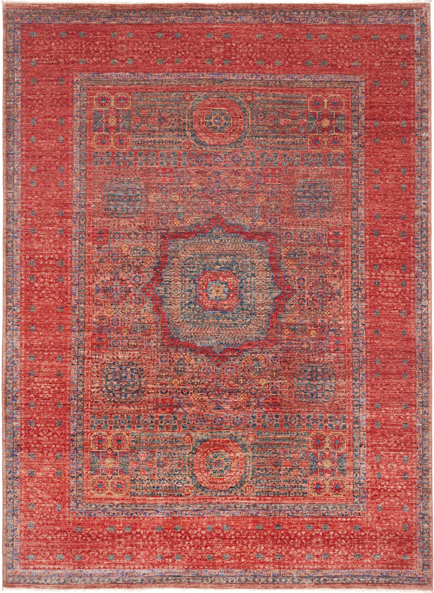 Wool Mamluk Pakistani Rug 176 × 239 cm, hand-knotted