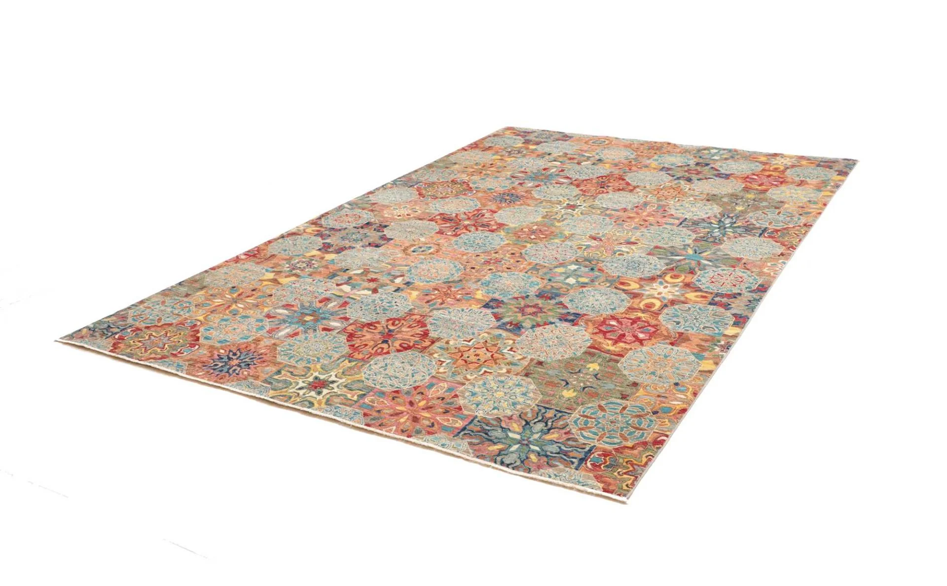 Alternative view of Wool Samarkand Pakistani Rug 200 × 294 cm, hand-knotted