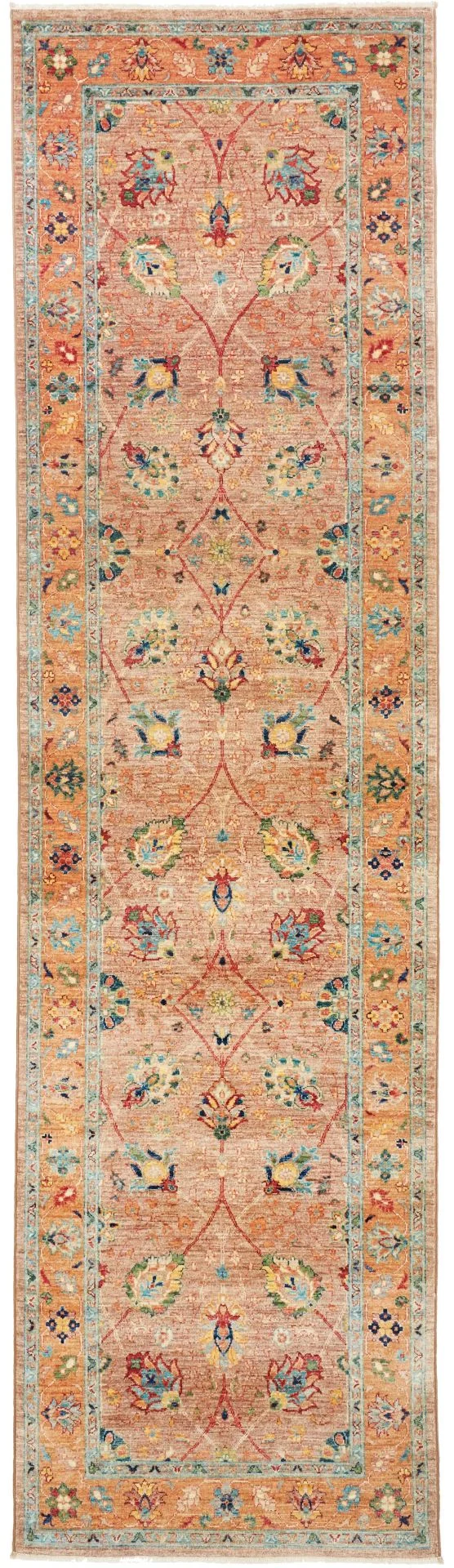 Wool Samarkand Pakistani Rug 82 × 295 cm, hand-knotted