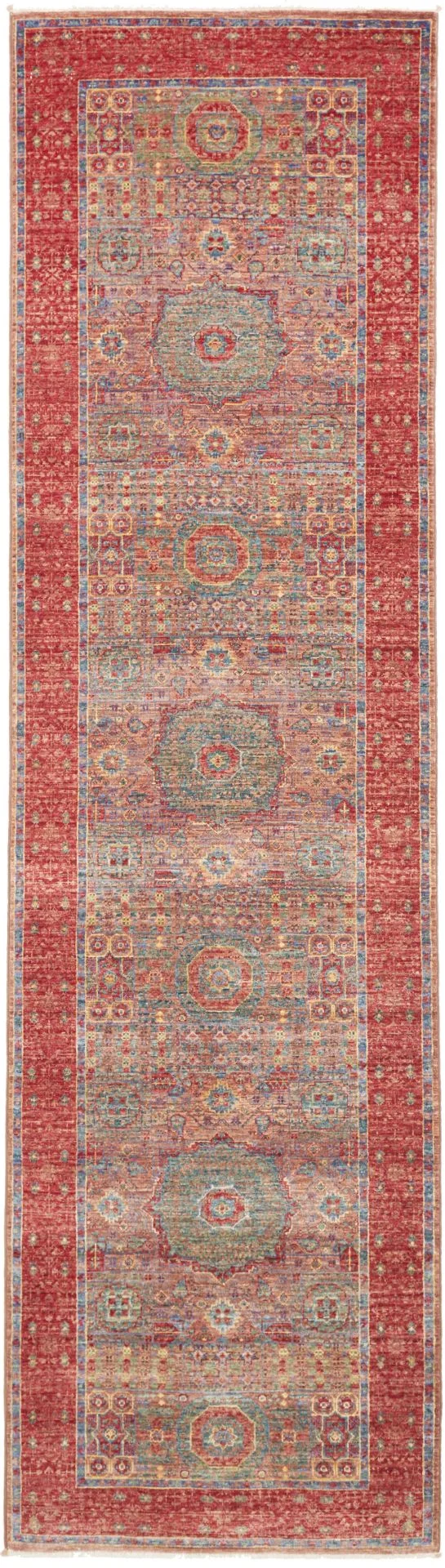 Wool Mamluk Pakistani Rug 82 × 299 cm, hand-knotted