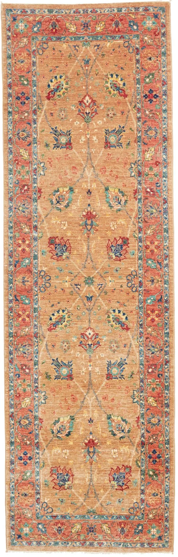 Wool Samarkand Pakistani Rug 83 × 266 cm, hand-knotted