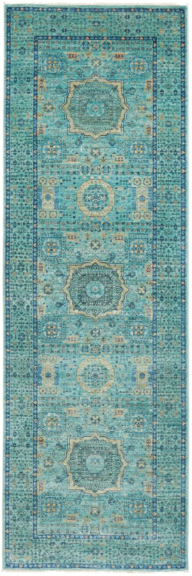 Wool Mamluk Pakistani Rug 81 × 247 cm, hand-knotted