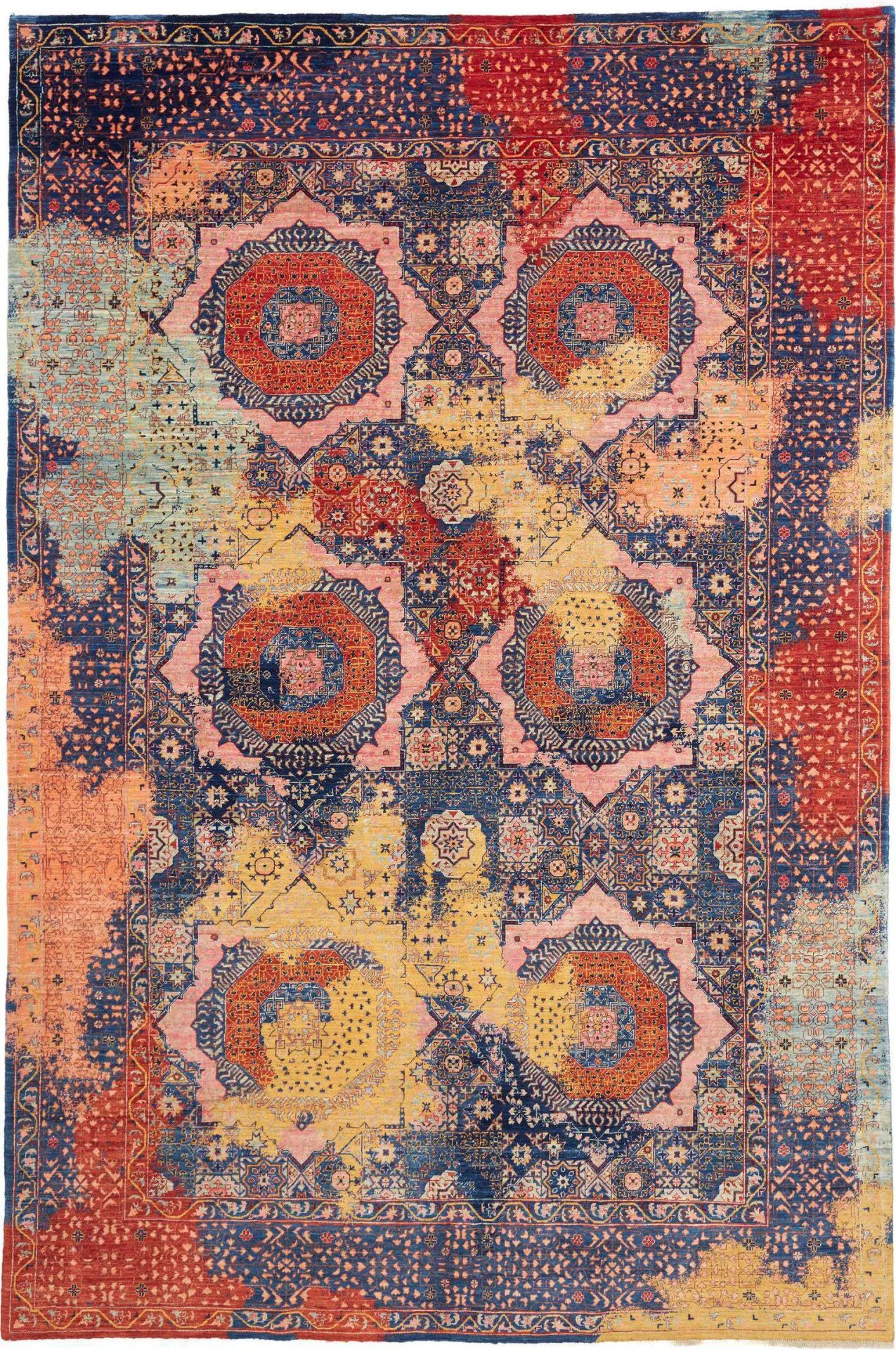 Hand-Knotted Mamluk Pakistani Rug, 201 × 298 cm, Wool