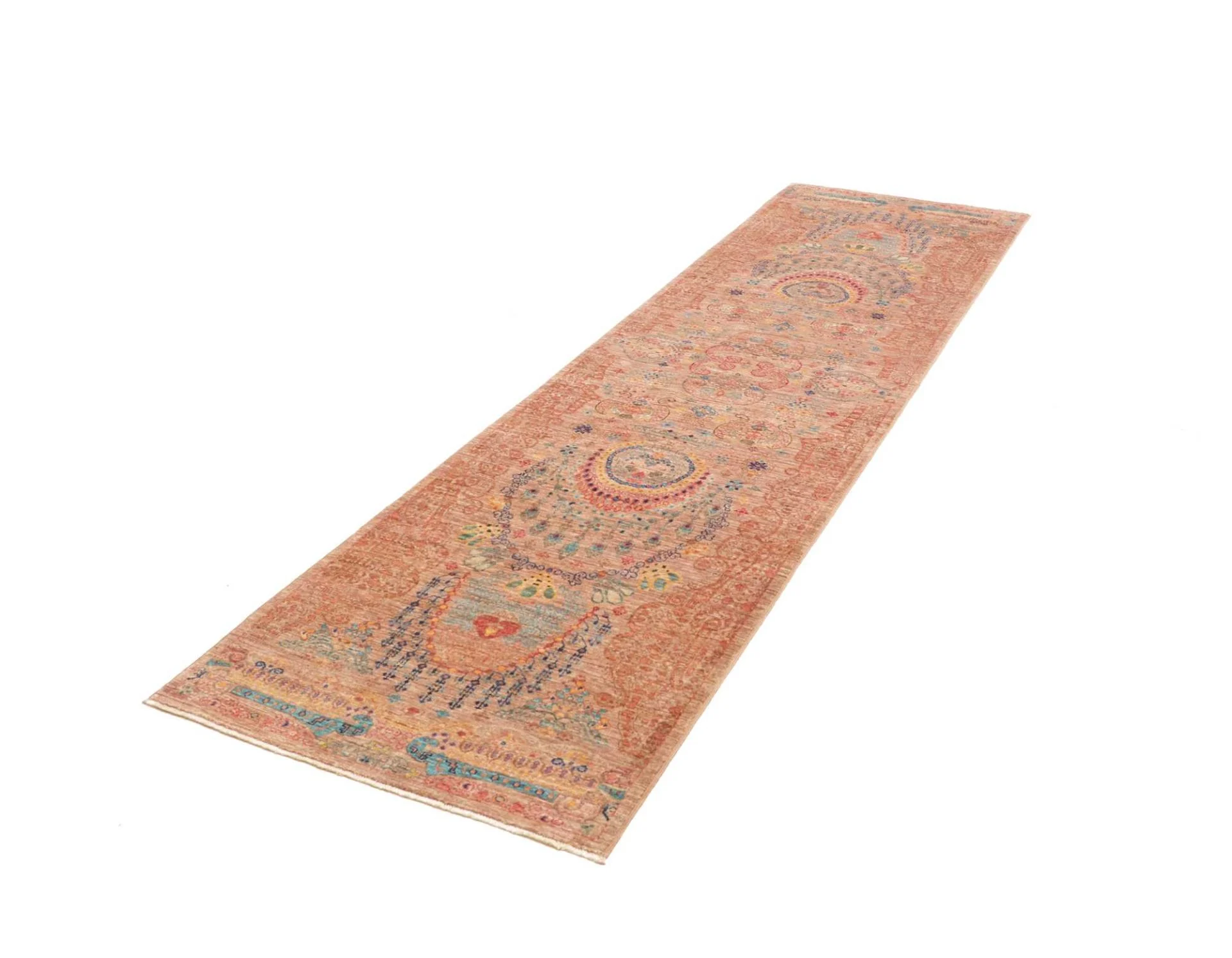 Alternative view of Wool Samarkand Pakistani Rug 79 × 295 cm, hand-knotted
