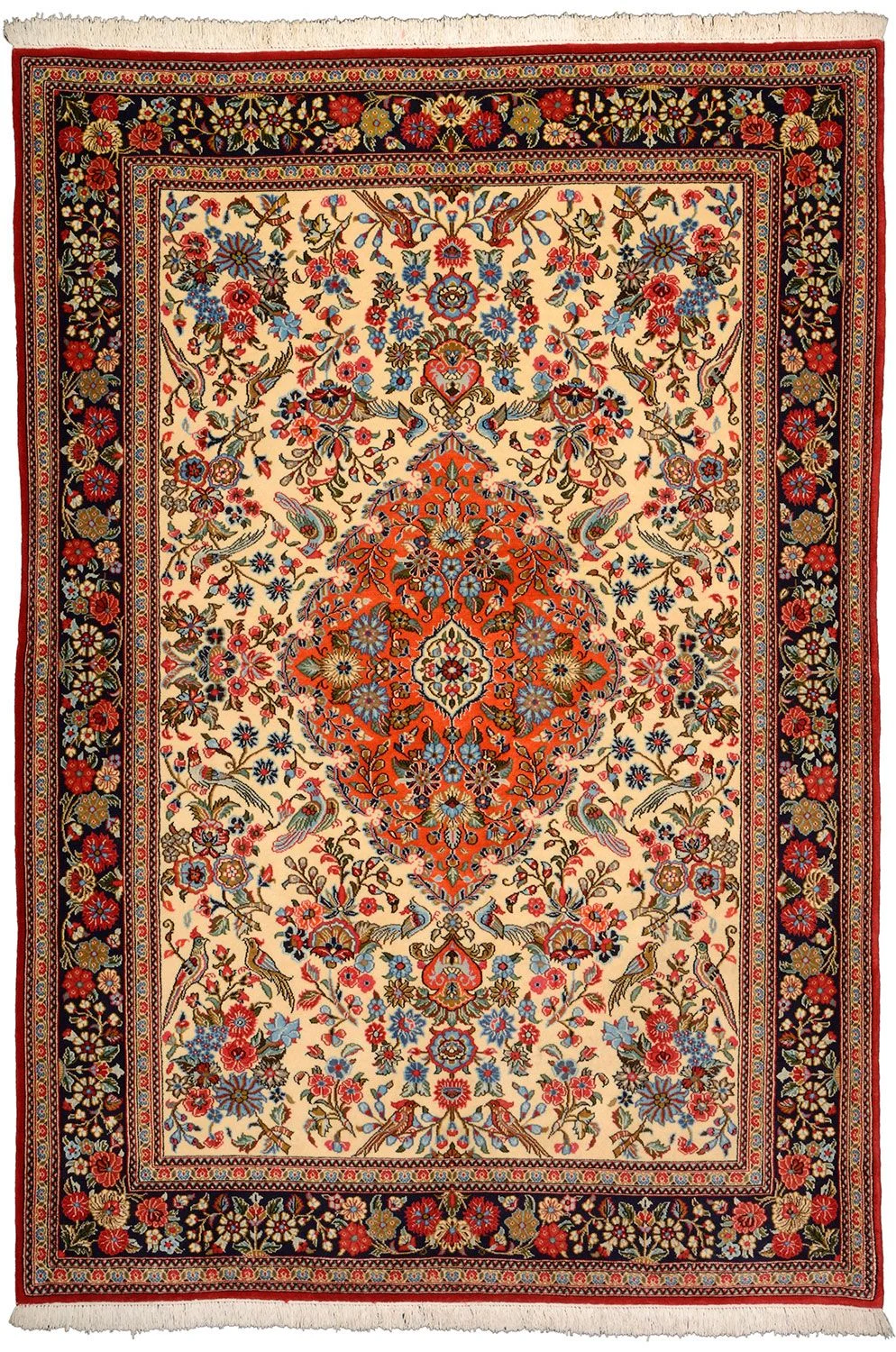 Hand-Knotted Qom Persian Rug, 143 × 213 cm, Wool