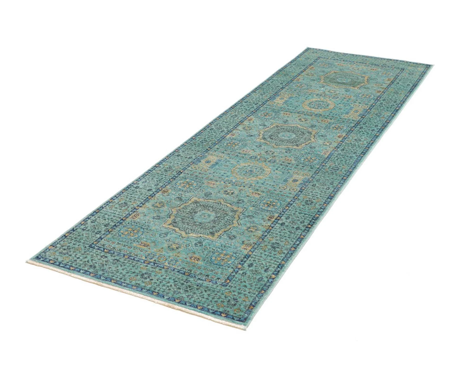 Alternative view of Wool Mamluk Pakistani Rug 81 × 247 cm, hand-knotted