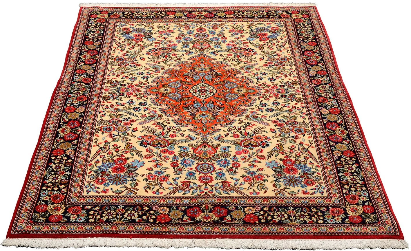 Alternative view of Hand-Knotted Qom Persian Rug, 143 × 213 cm, Wool