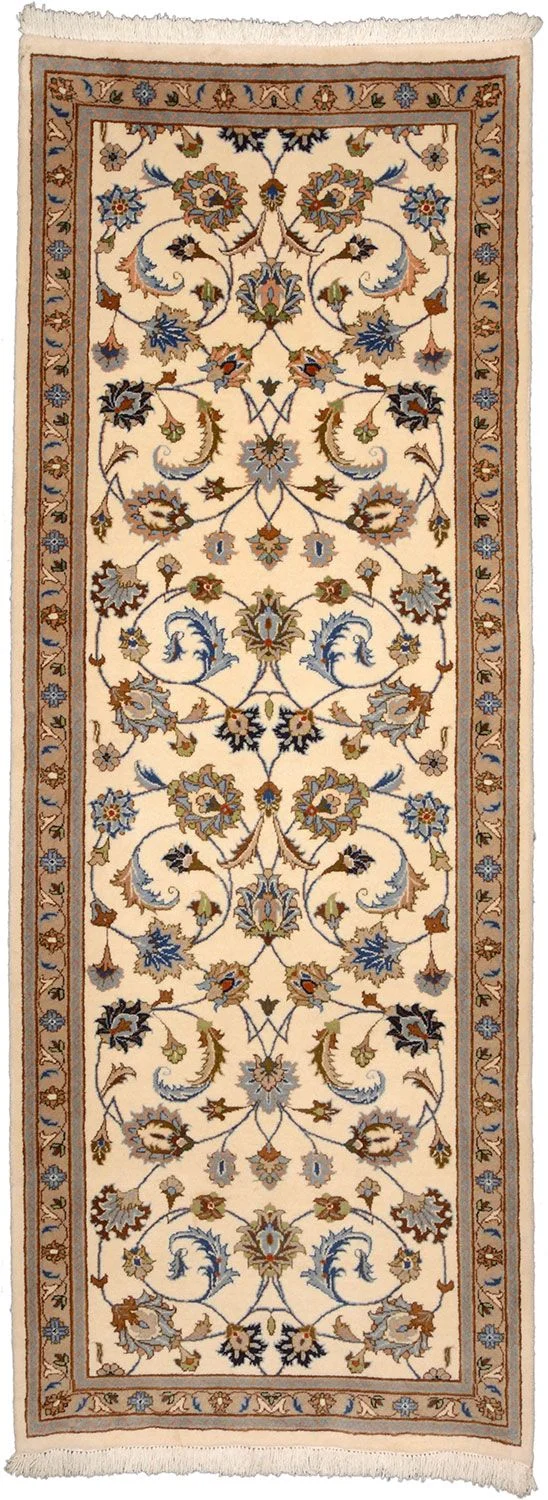Kashan Persian Rug 93 × 254 cm in Wool, hand-knotted