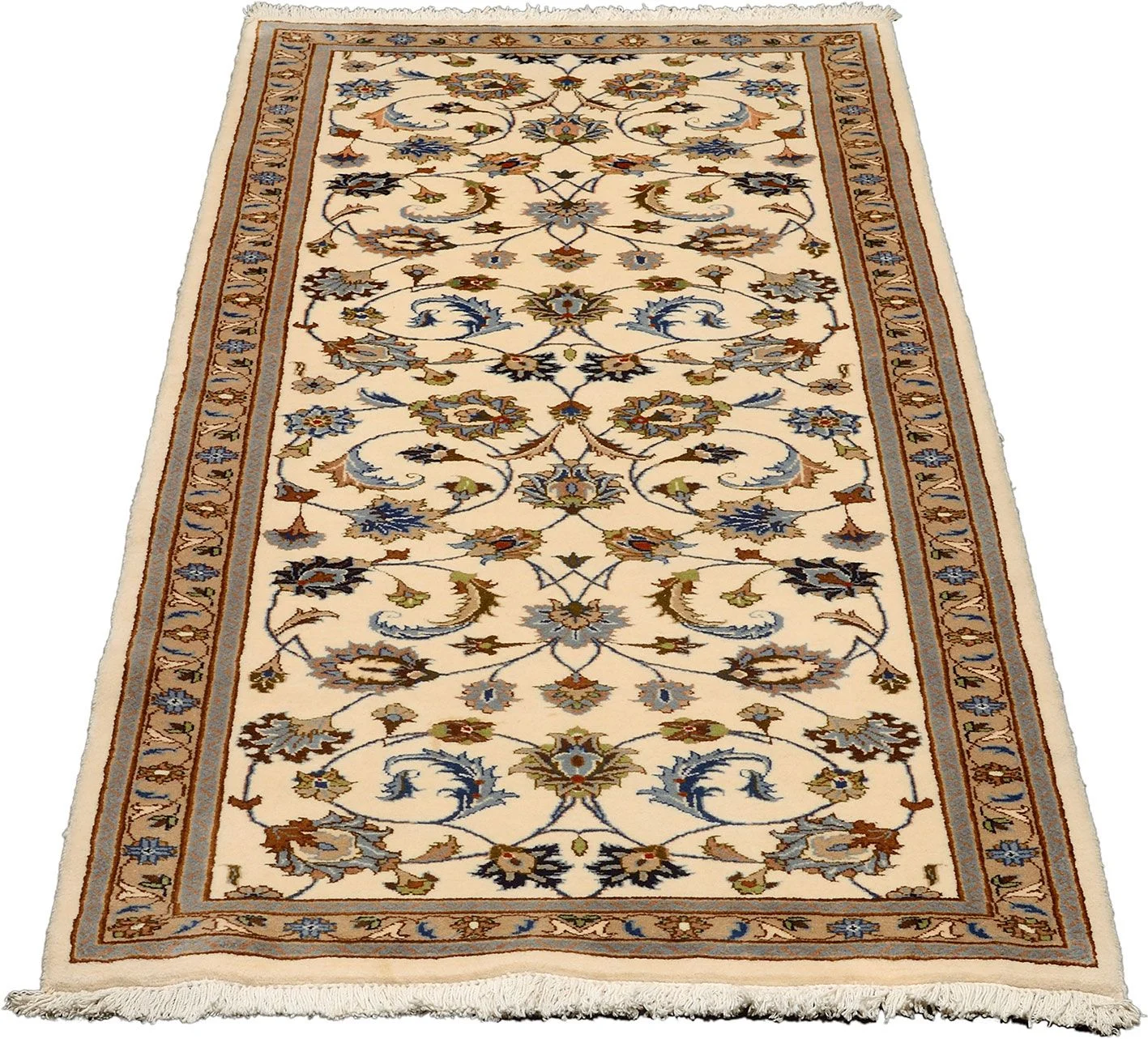 Alternative view of Kashan Persian Rug 93 × 254 cm in Wool, hand-knotted
