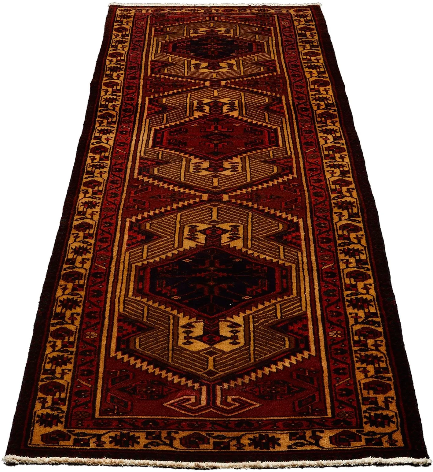 Alternative view of Wool Persian Rug 96 × 340 cm, hand-knotted