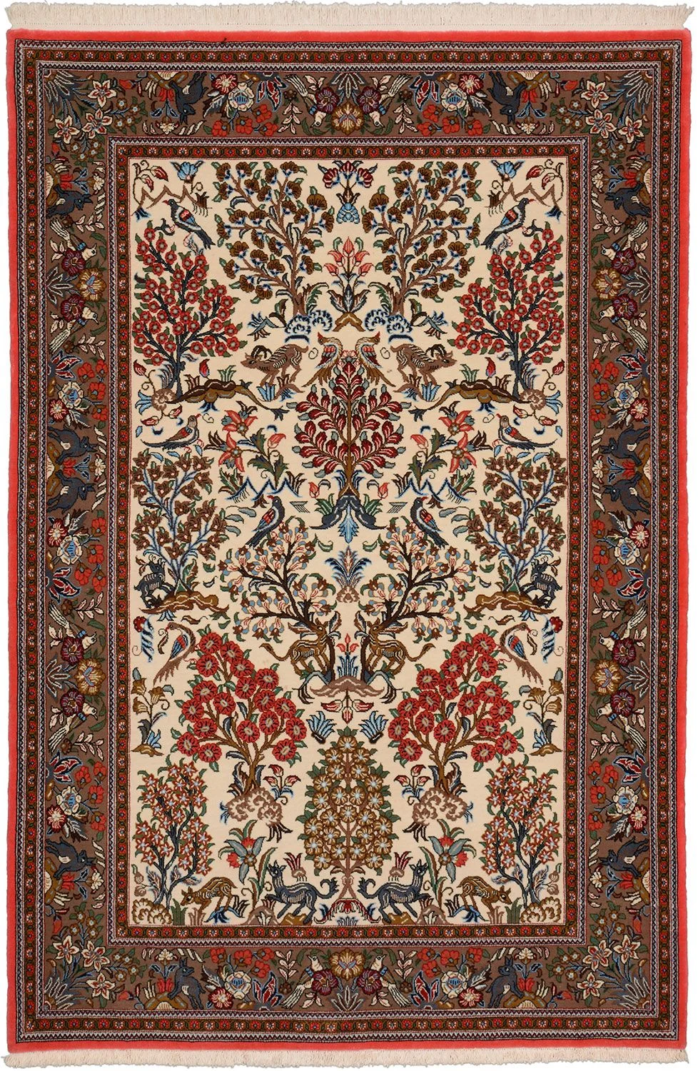 Hand-Knotted Qom Persian Rug, 142 × 212 cm, Wool