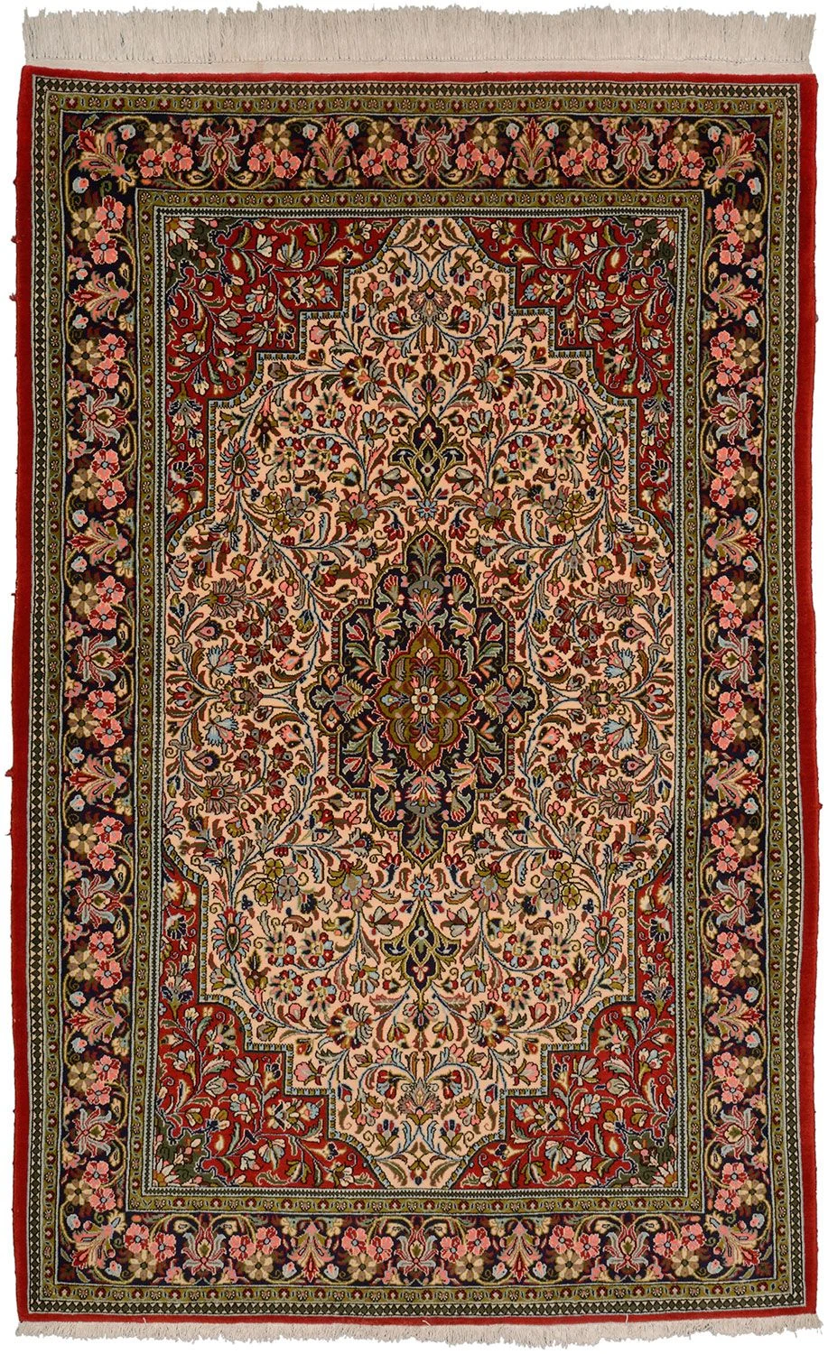 Hand-Knotted Qom Persian Rug, 138 × 221 cm, Wool