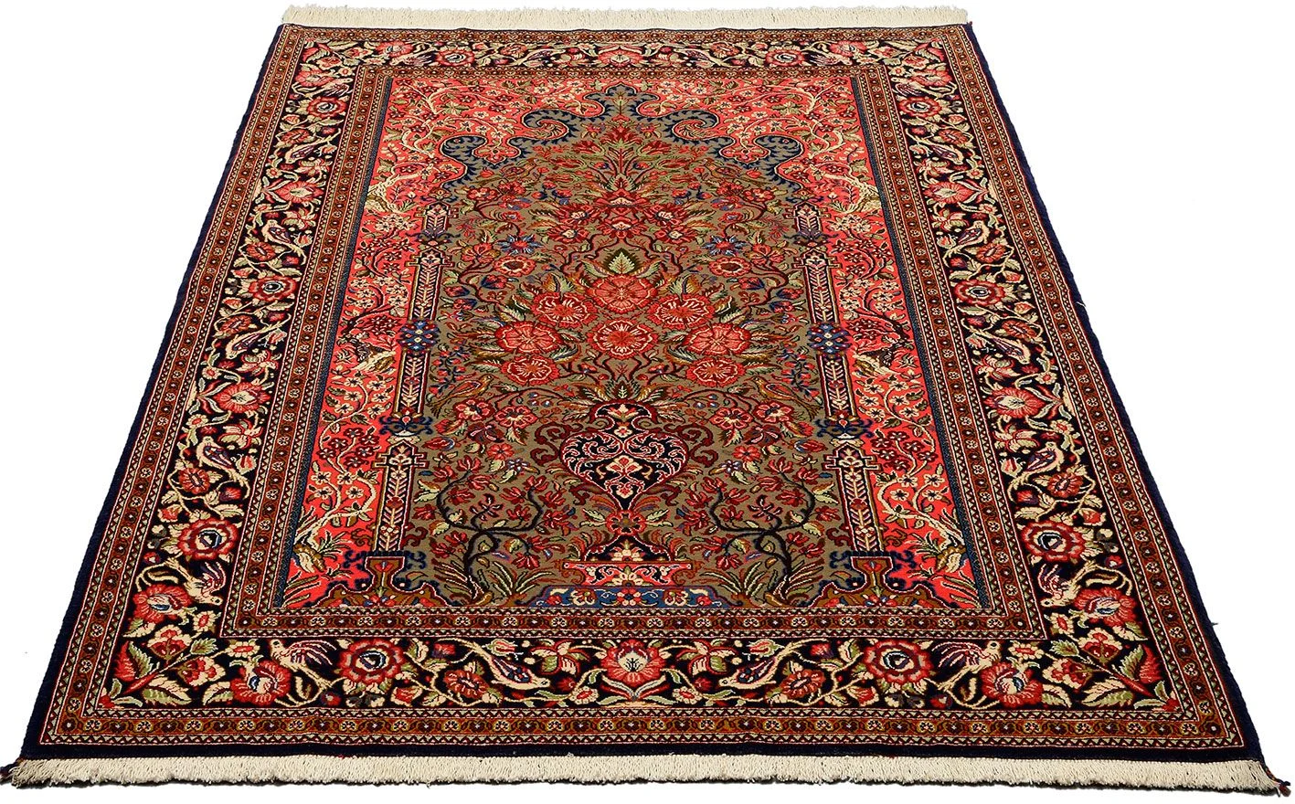 Alternative view of Hand-Knotted Qom Persian Rug, 149 × 217 cm, Wool