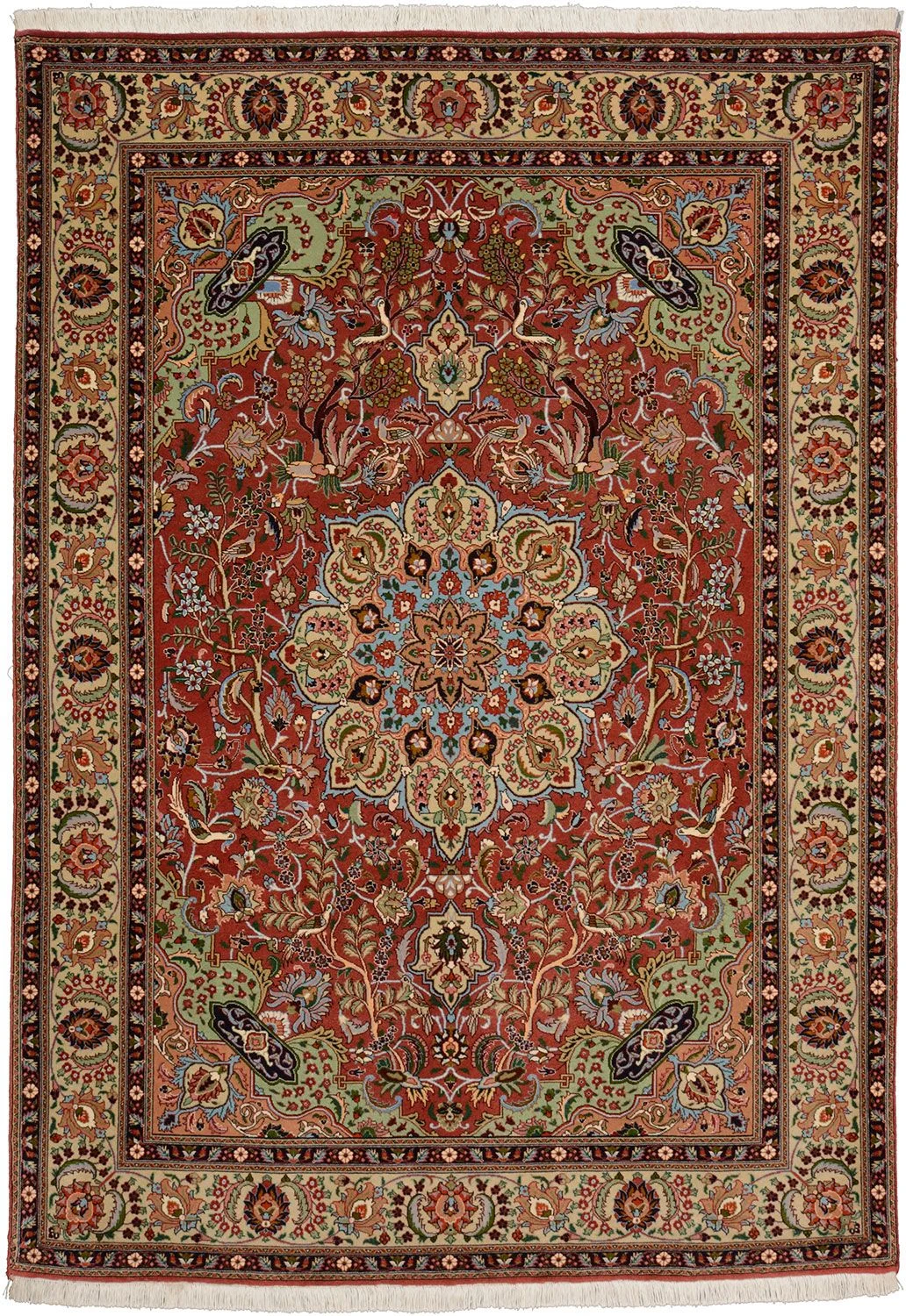 Wool Tabriz Persian Rug 151 × 214 cm, hand-knotted