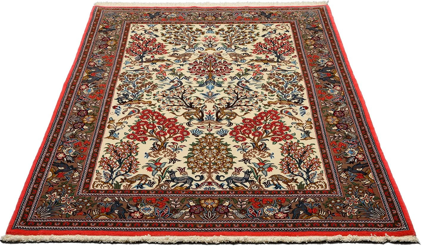 Alternative view of Hand-Knotted Qom Persian Rug, 142 × 212 cm, Wool