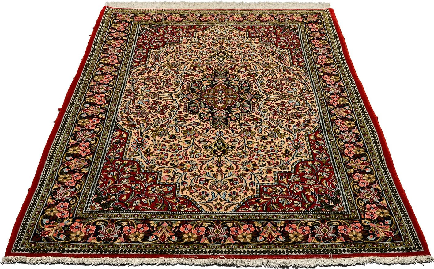 Alternative view of Hand-Knotted Qom Persian Rug, 138 × 221 cm, Wool
