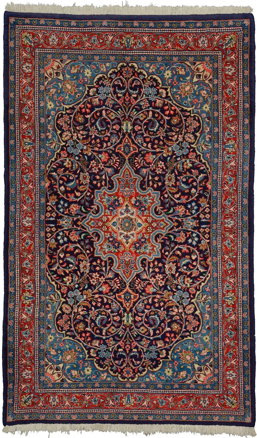 Hand-Knotted Sarouk Persian Rug, 135 × 223 cm, Wool