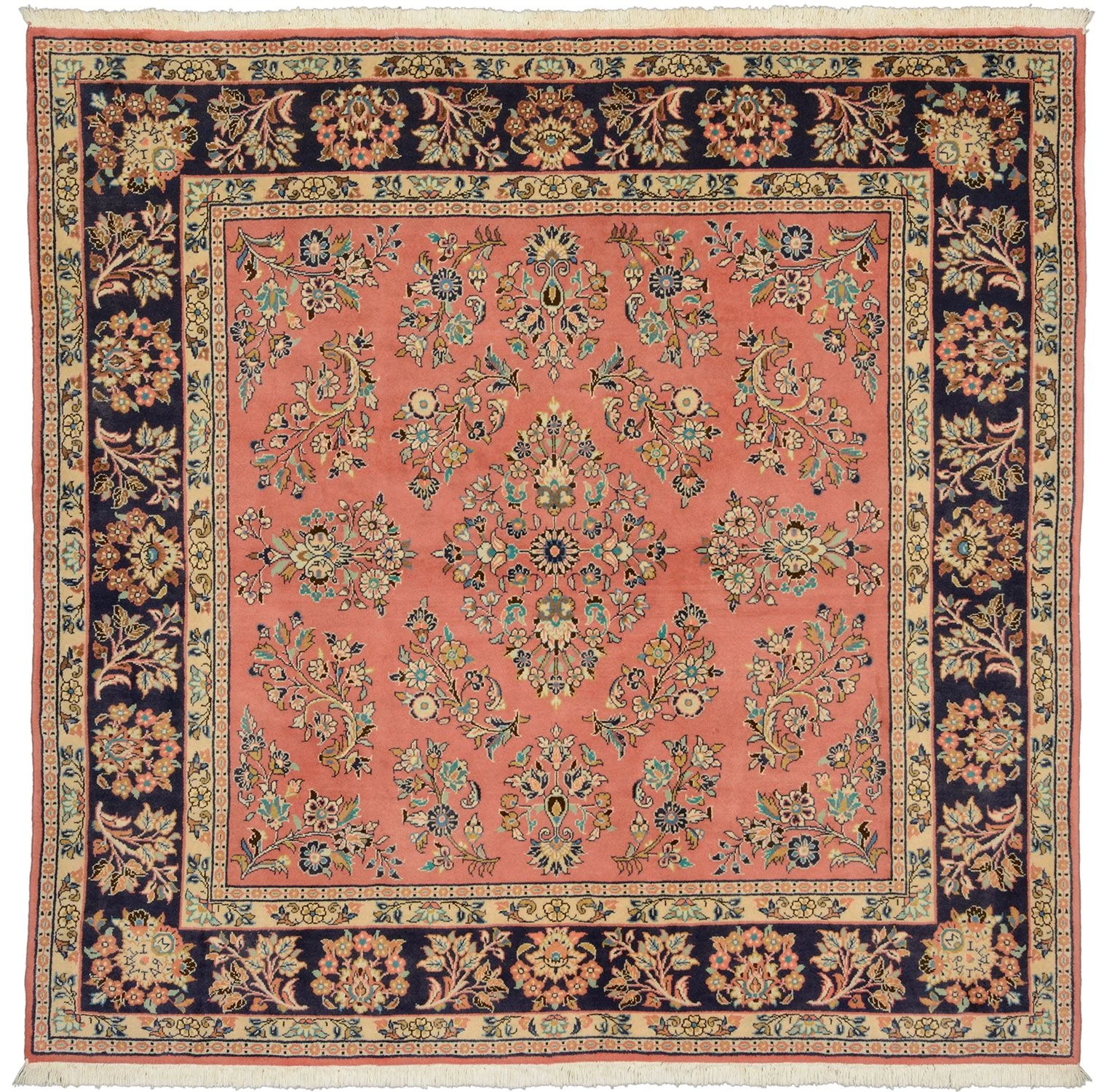 Hand-Knotted Sarouk Persian Rug, 192 × 196 cm, Wool