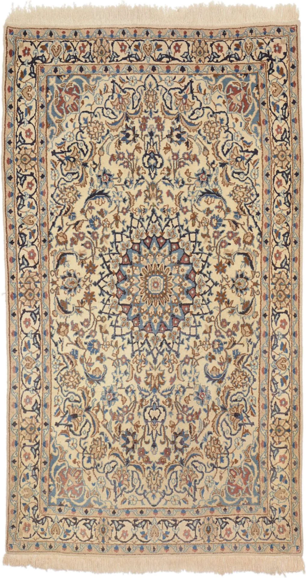 Hand-Knotted Nain Persian Rug, 115 × 205 cm, Wool