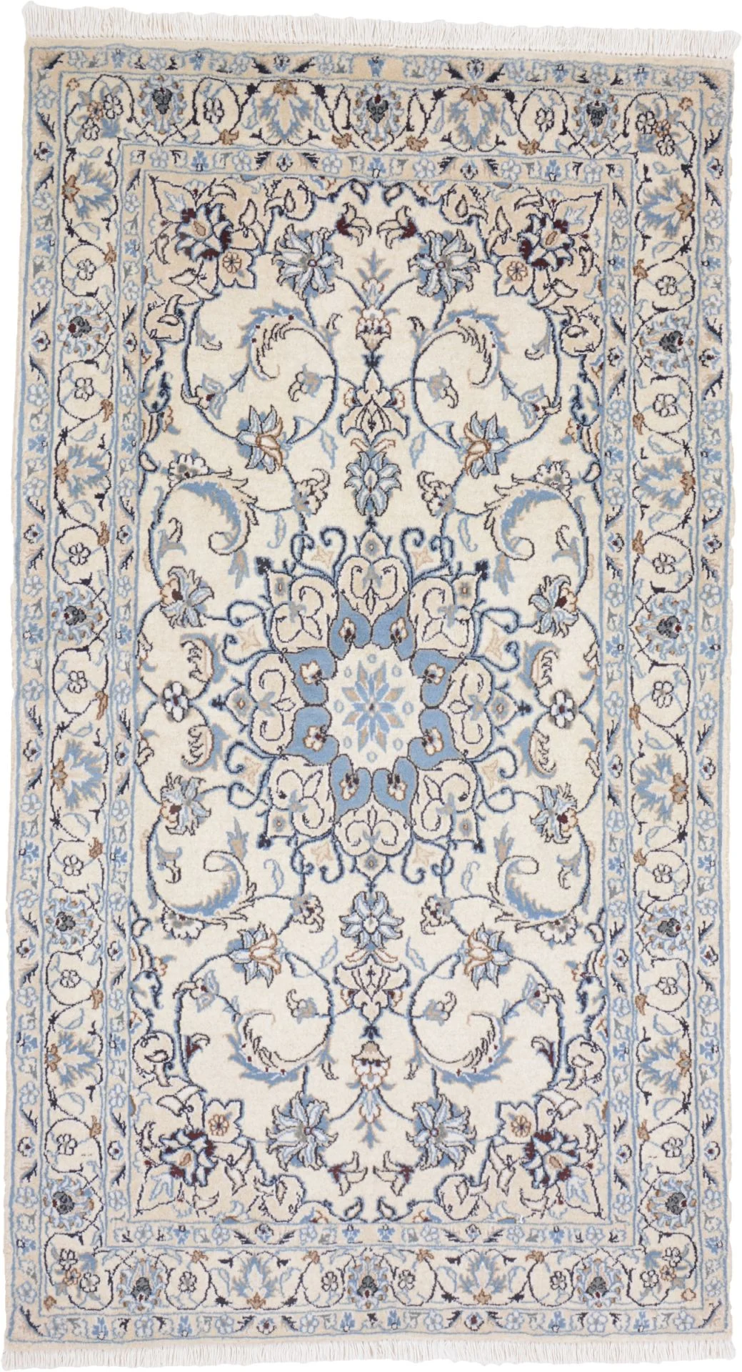 Hand-Knotted Nain Persian Rug, 117 × 212 cm, Wool