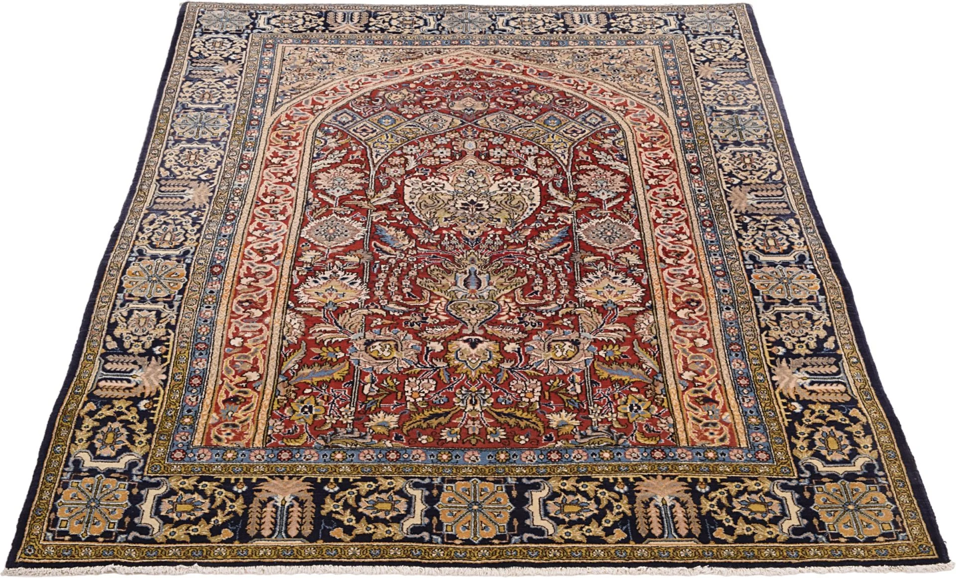 Alternative view of Qom Persian Rug 140 × 200 cm in Wool, hand-knotted