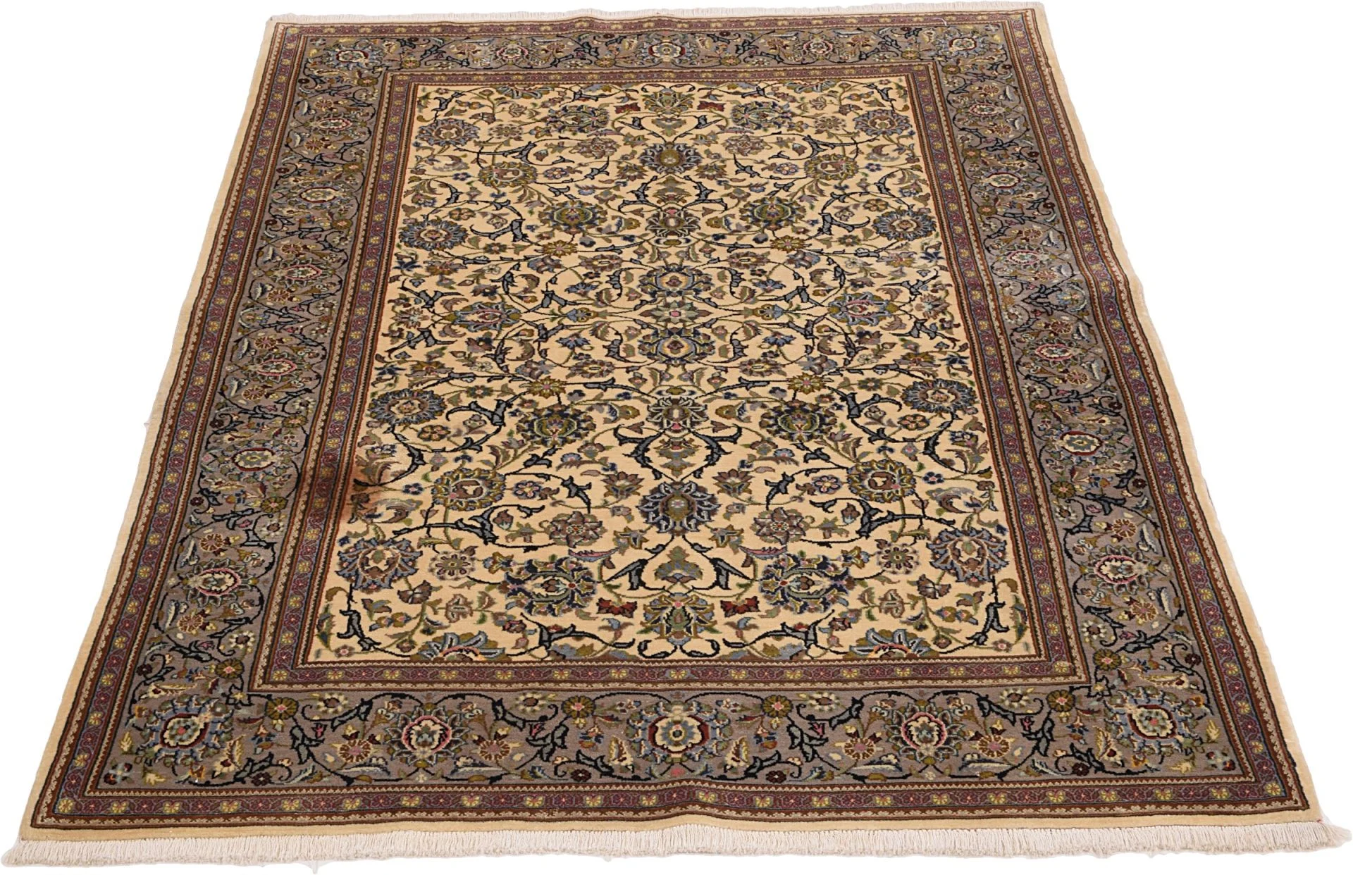 Alternative view of Kashan Persian Rug 138 × 208 cm in Wool, hand-knotted