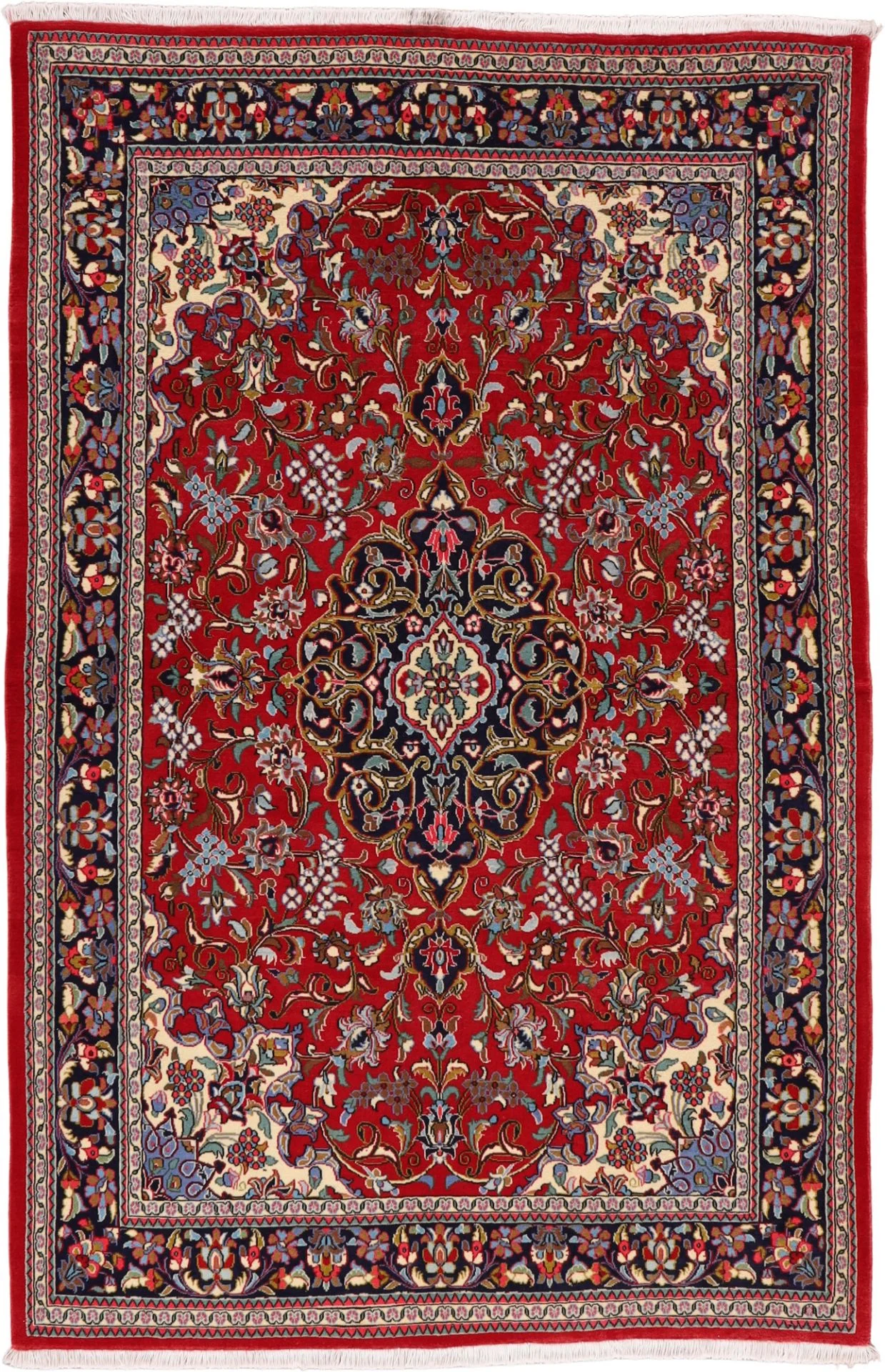 Hand-Knotted Qom Persian Rug, 137 × 208 cm, Wool