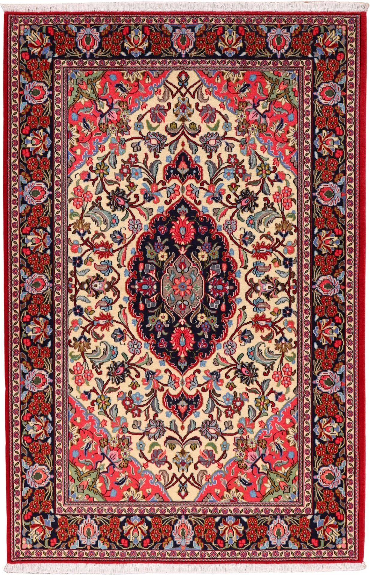 Hand-Knotted Qom Persian Rug, 141 × 212 cm, Wool