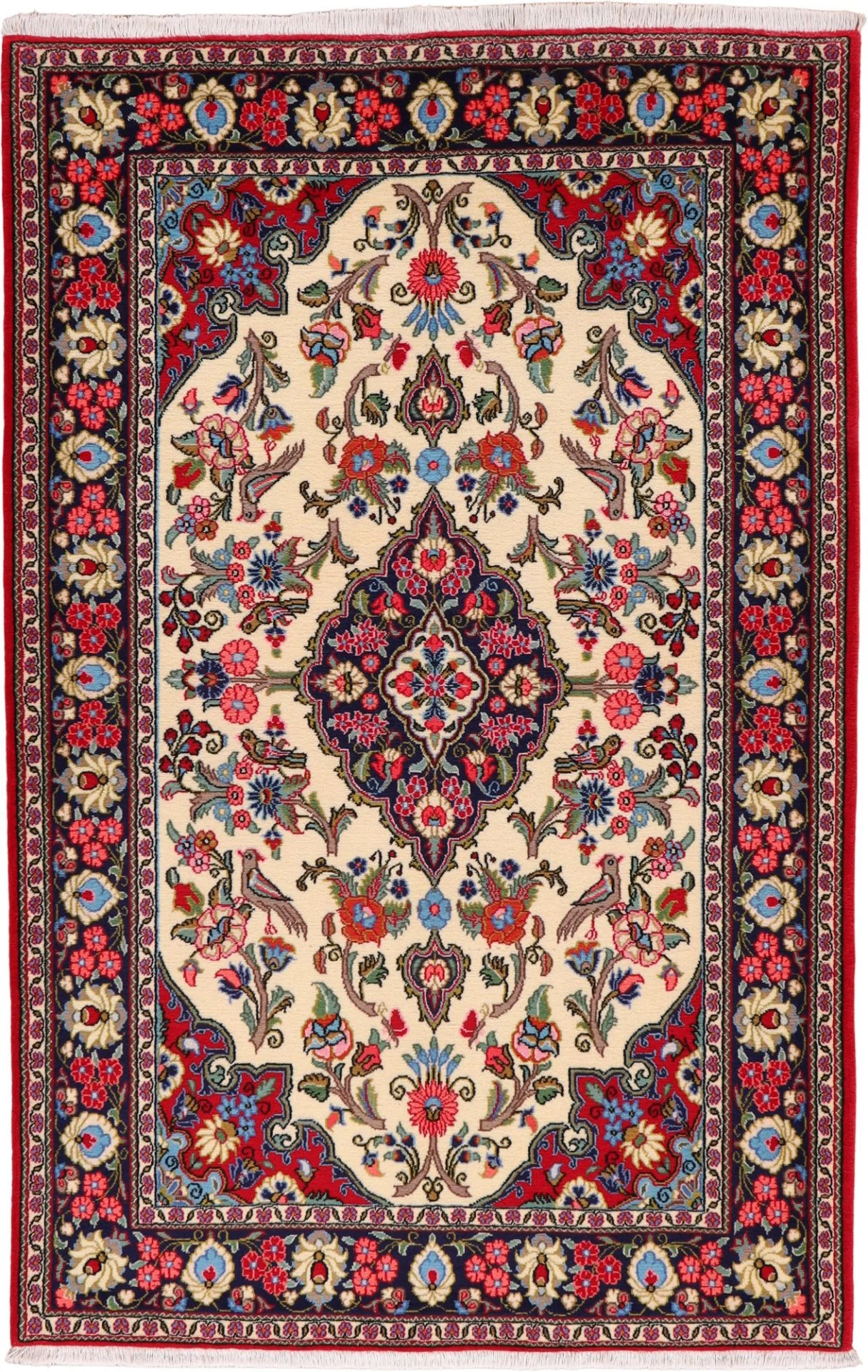 Wool Qom Persian Rug 140 × 214 cm, hand-knotted
