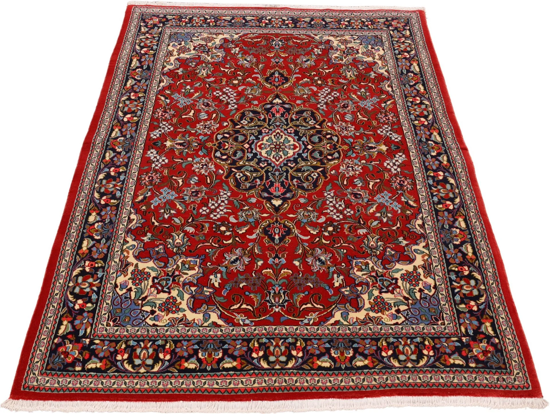 Alternative view of Hand-Knotted Qom Persian Rug, 137 × 208 cm, Wool