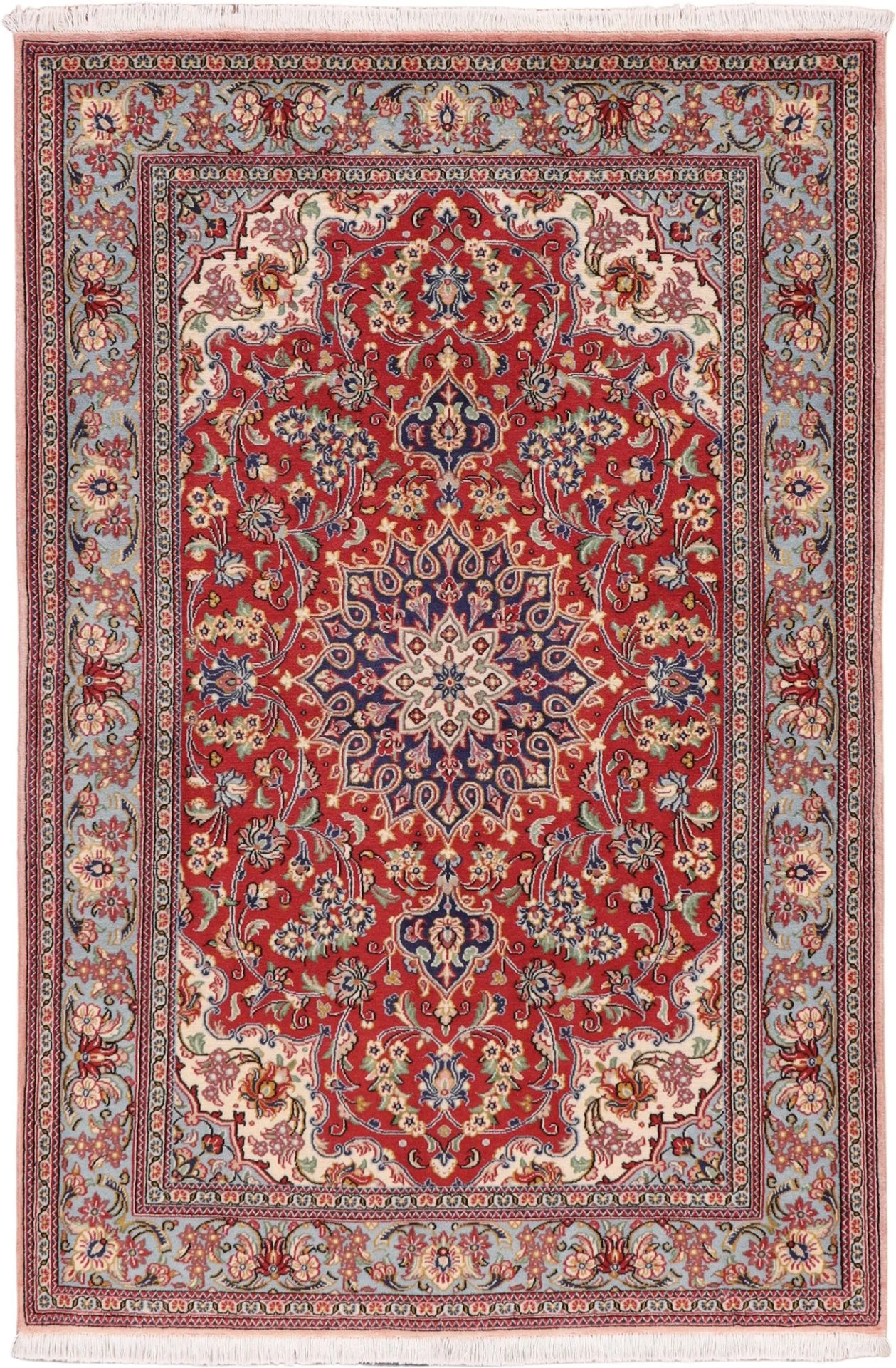 Hand-Knotted Qom Persian Rug, 128 × 194 cm, Wool