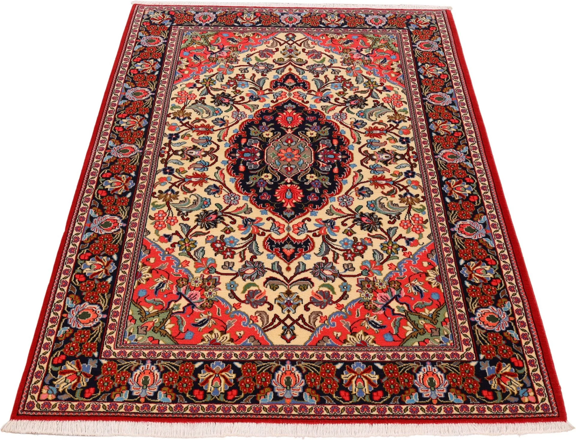 Alternative view of Hand-Knotted Qom Persian Rug, 141 × 212 cm, Wool