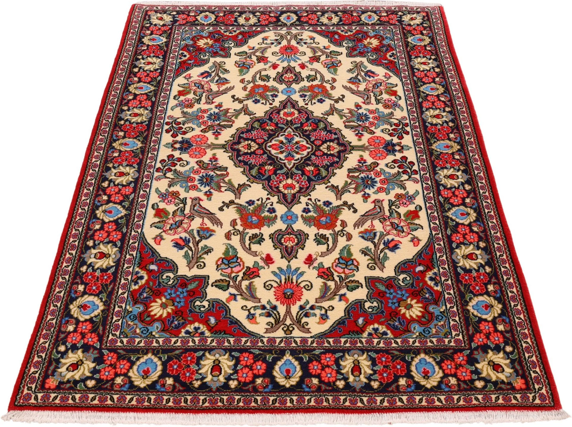 Alternative view of Wool Qom Persian Rug 140 × 214 cm, hand-knotted